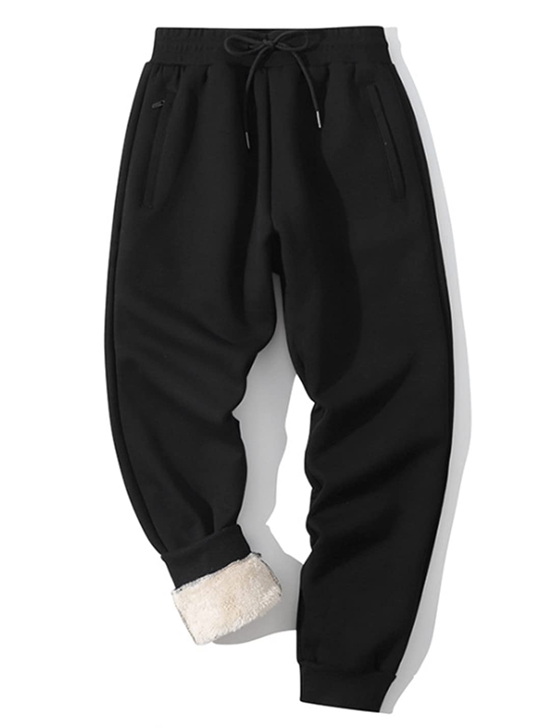 PEHMEA Men's Sherpa Fleece Lined Sweatpants - Winter Warm Jogger Pants for Running, Workout & Outdoor Activities | Thick Thermal Track Pants for Cold Weather