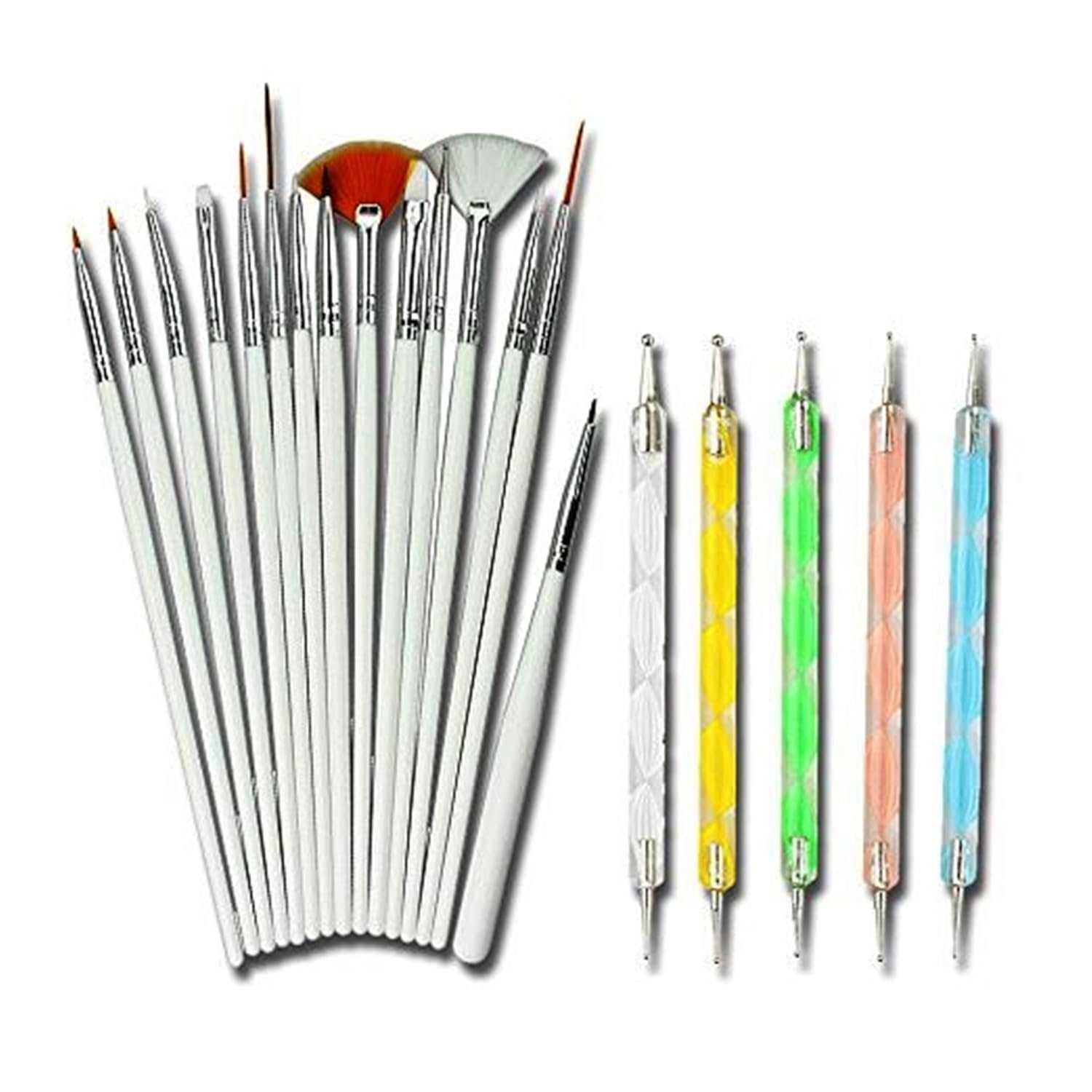 **Khelni Professional Nail Art Kit - 10 Nail Brushes & 5 Dotting Tools for Salon-Quality Nail Designs & Face Painting | Perfect for DIY Manicures, Acrylic Nails & Detailed Artwork**
