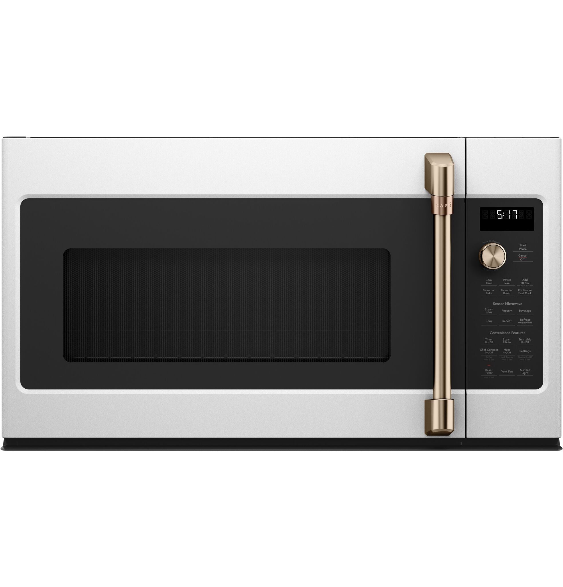Café™ Matte White Over the Range Convection Microwave Oven - 1.7 cu.ft Capacity, Sensor Cooking, Stainless Steel Interior | Perfect for Small Kitchens, Apartments & Modern Homes (Model: CVM517P4RW2)