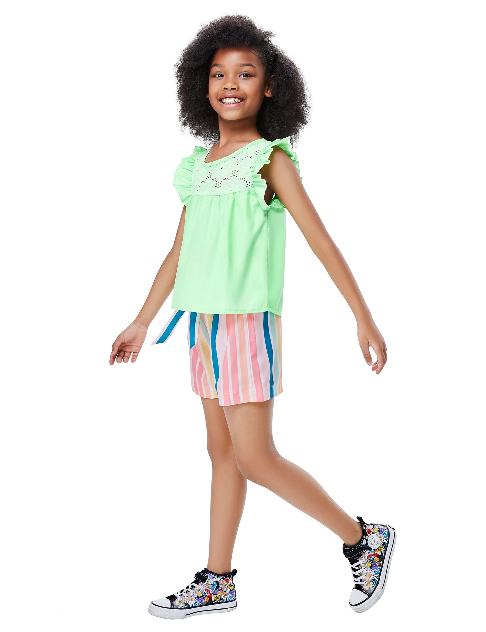 Girls' Summer 2-Piece Outfit Set - Cute T-Shirt & Shorts Combo for Kids | Playtime, Beach & Outdoor Activities