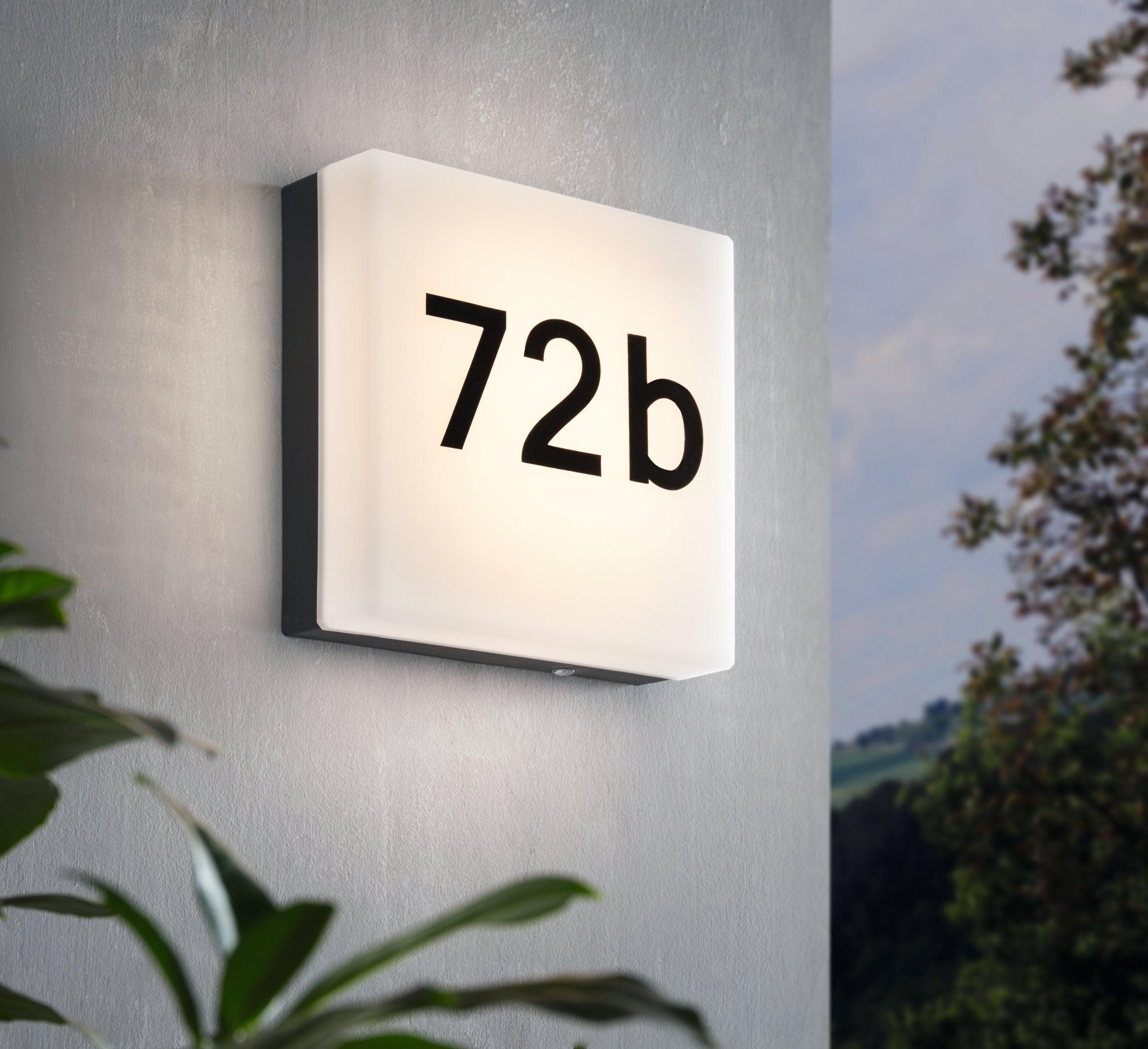 Eglo Cornale Grey Outdoor Wall Light with House Number - IP44 Rated, Weatherproof Exterior Lighting for Porch, Garage & Garden