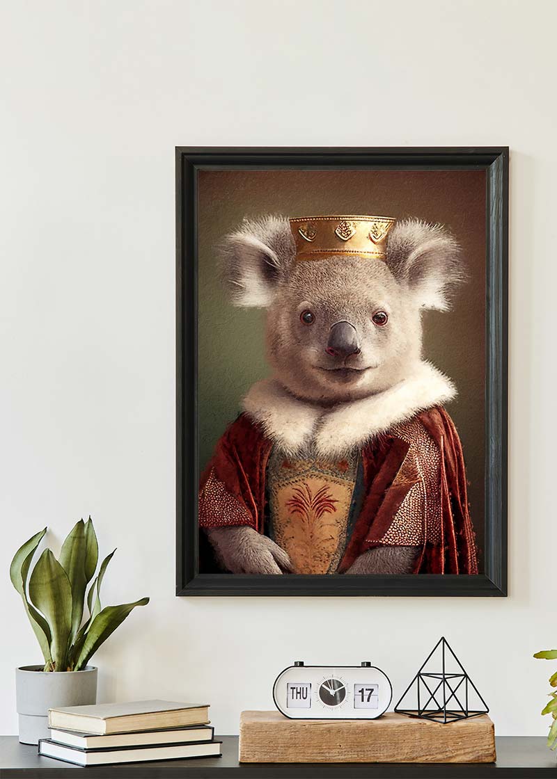 Cute Koala Bear Animal Head Portrait Print Wall Art - Perfect for Nursery, Kids Room Decor & Wildlife Themed Home Decor