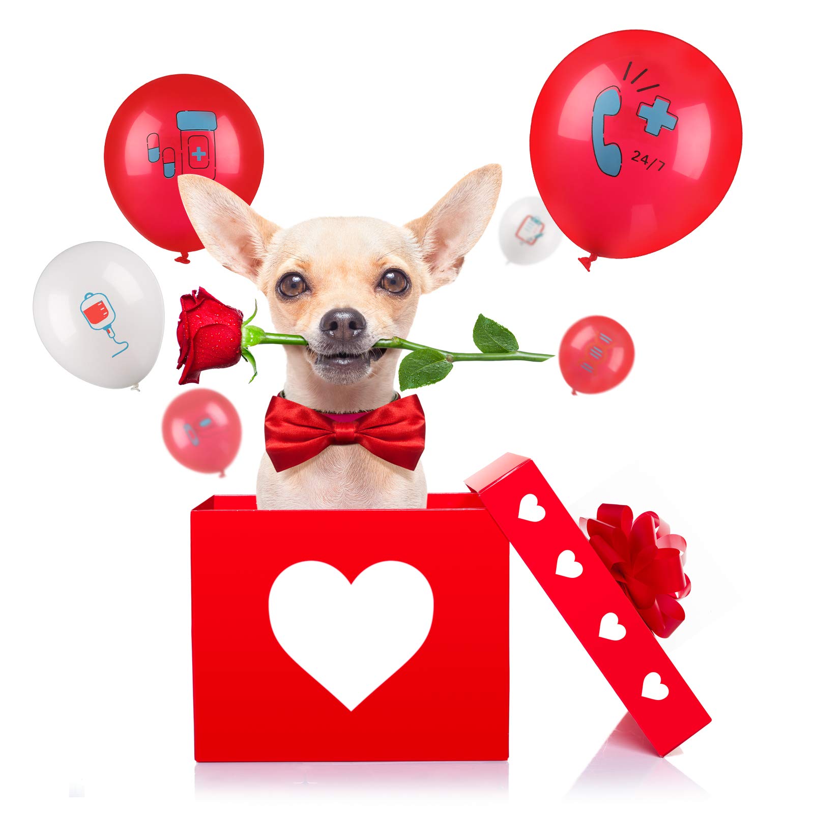 Skylety 40-Piece Nurse Balloons - 12 Inch Red & White Latex Party Decorations for Nurse Graduation, CNA Week, Medical Themed Parties & Healthcare Celebrations