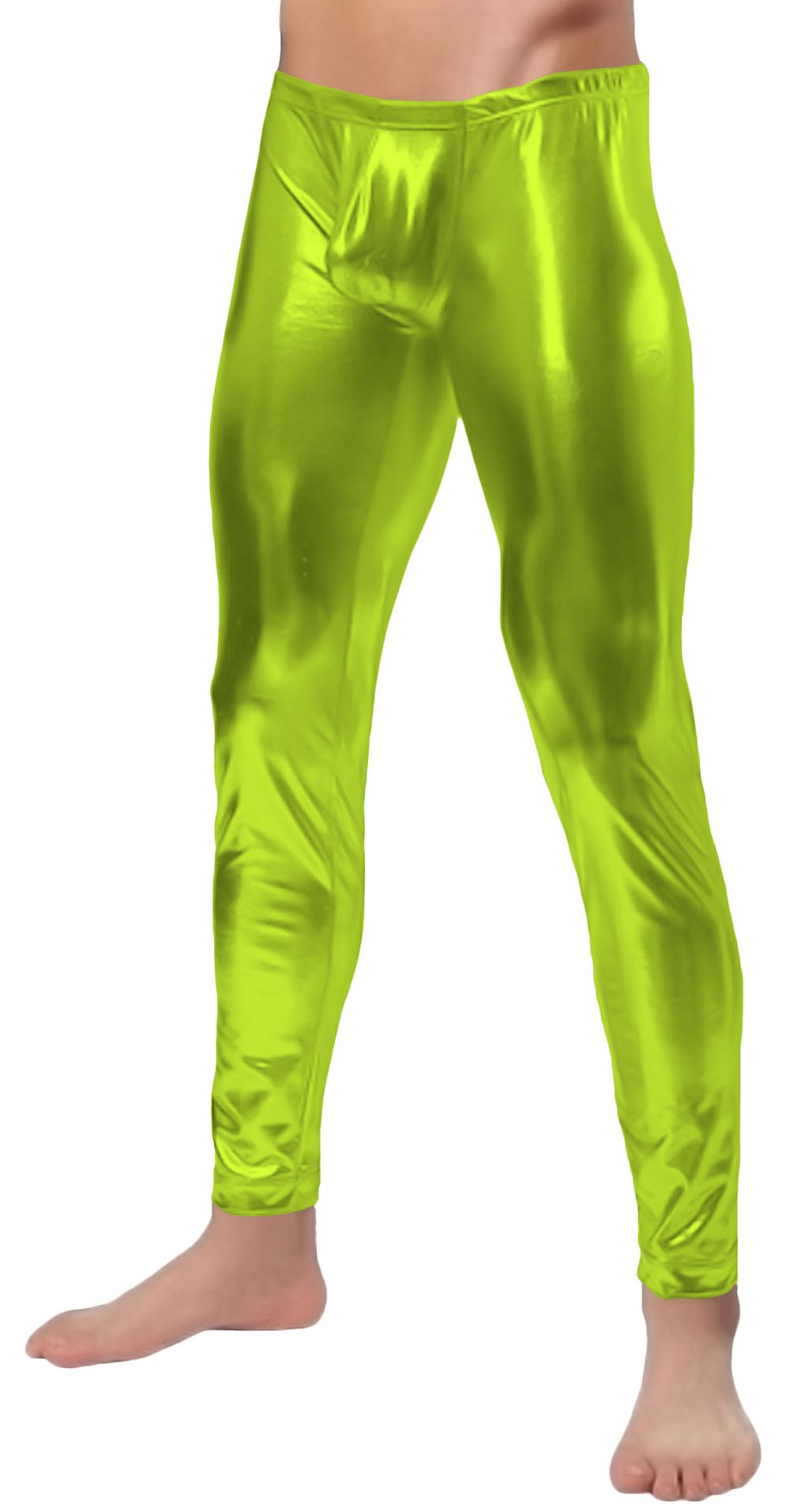 Sheface Men's Shiny Metallic Slim Fit Long Pants - High Stretch Comfort for Nightclub, Party & Performance Wear
