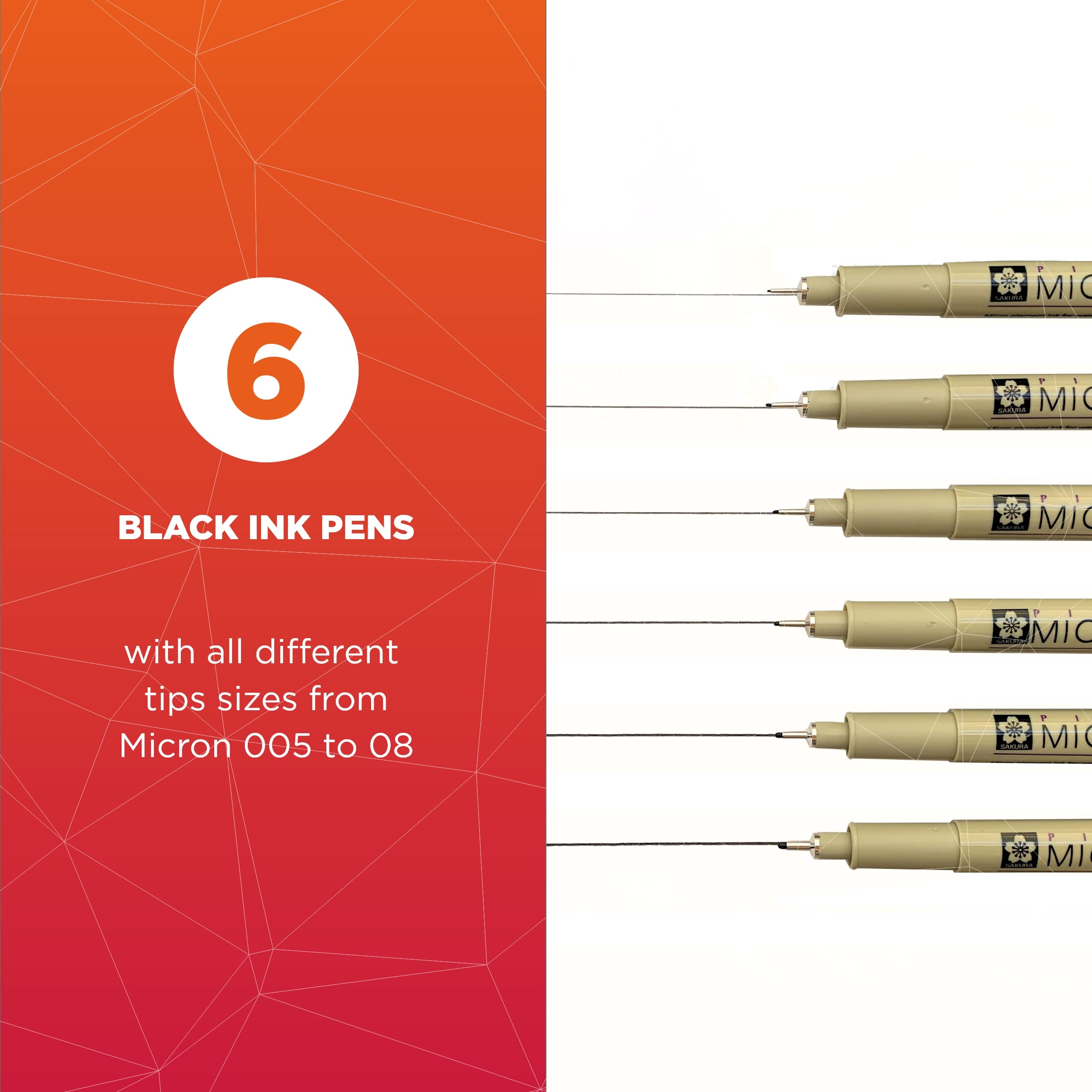 SAKURA Pigma Micron Fineliner Pens 2 Pack - 14 Black Ink Artist Pens for Writing, Drawing, Sketching & Calligraphy - Assorted Point Sizes (0.2mm to 0.8mm) - Perfect for Bullet Journaling, Art Projects & Hand Lettering