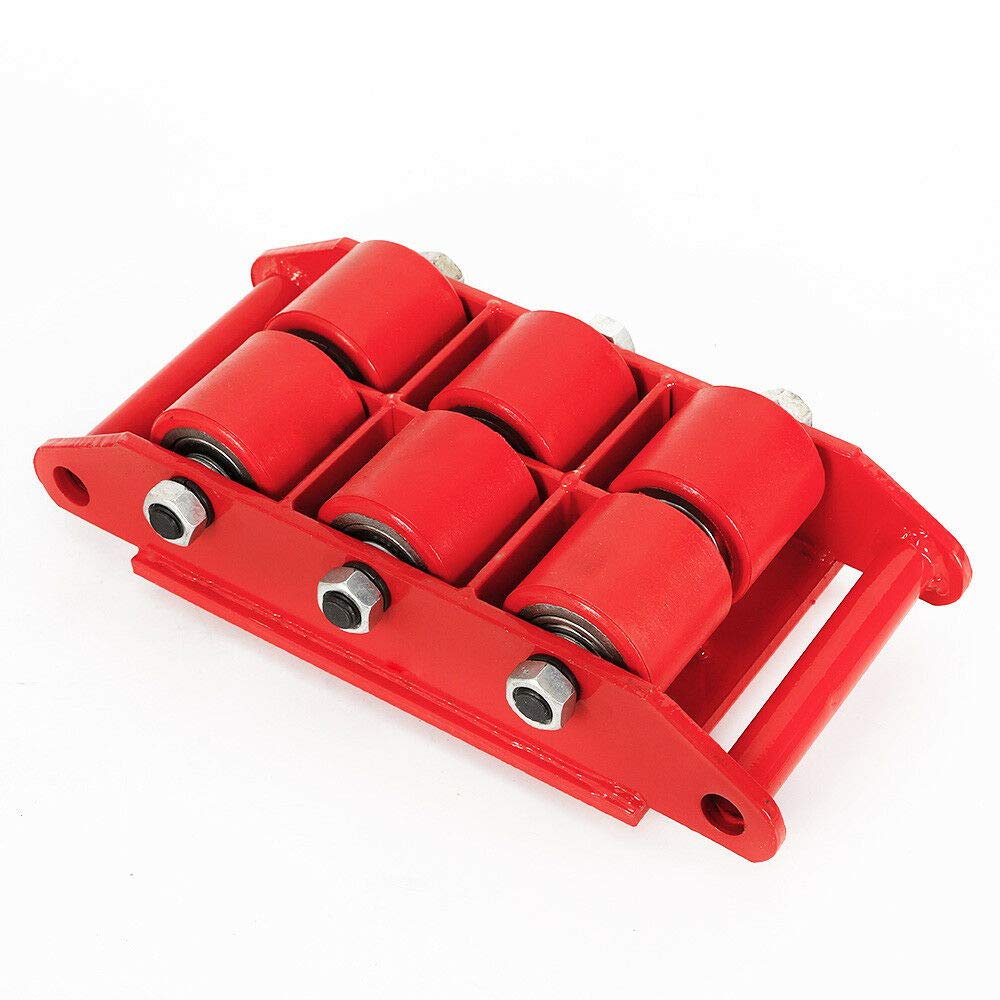 Heavy Duty 8T (17,600 lbs) Machinery Mover Dolly with 6 Rollers & 360° Rotation - Industrial Equipment Skate Mover for Factories, Warehouses & Machine Shops
