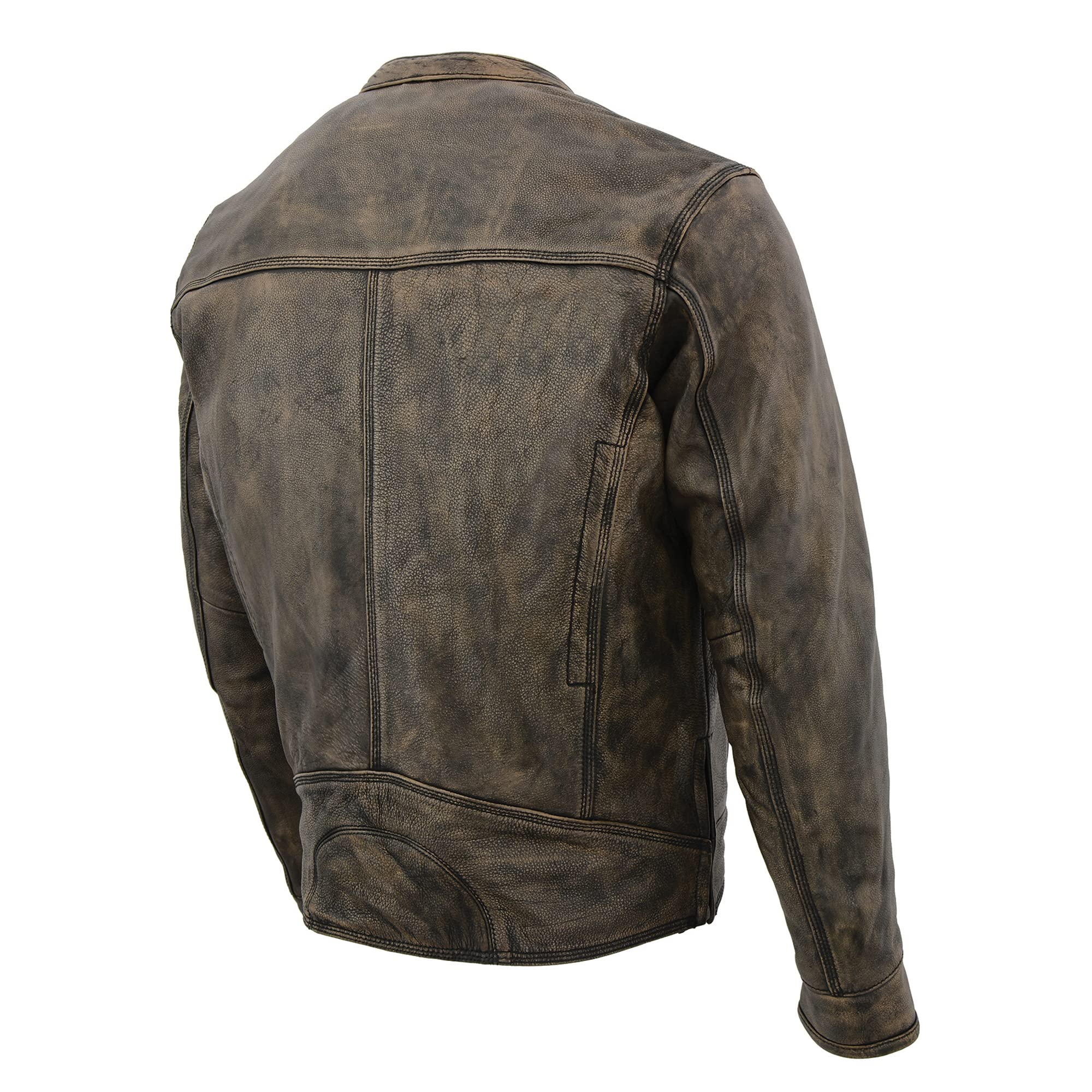 Milwaukee Leather Men's Distressed Brown Motorcycle Jacket with Venting - Premium Biker Jacket for Riding Comfort & Style - Ideal for Cruising, Commuting & Motorcycle Enthusiasts