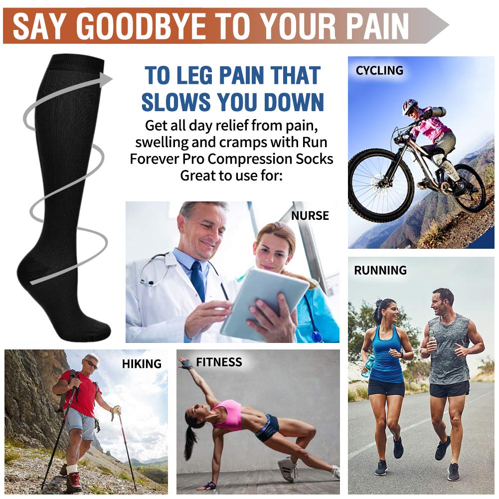 Best Compression Socks for Women & Men - Improve Blood Circulation & Reduce Swelling - Perfect for Running, Sports, Nursing, Travel & Long Flights