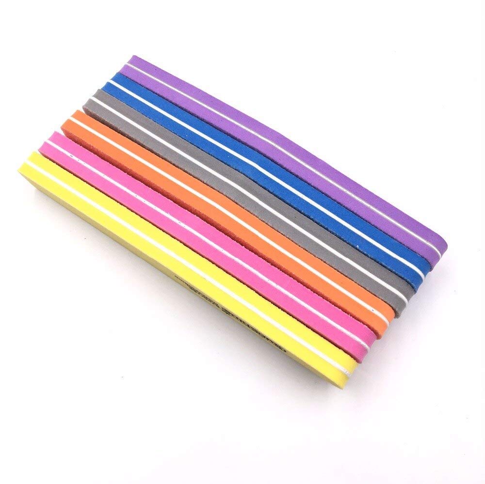 6 Colors 10pcs Nail Files & Buffers Set - 100/180 Grit Slim Sanding Tools for Nail Art, Polish & Gel Manicure (Purple) | Perfect for Home Salon, DIY Nail Care & Professional Use