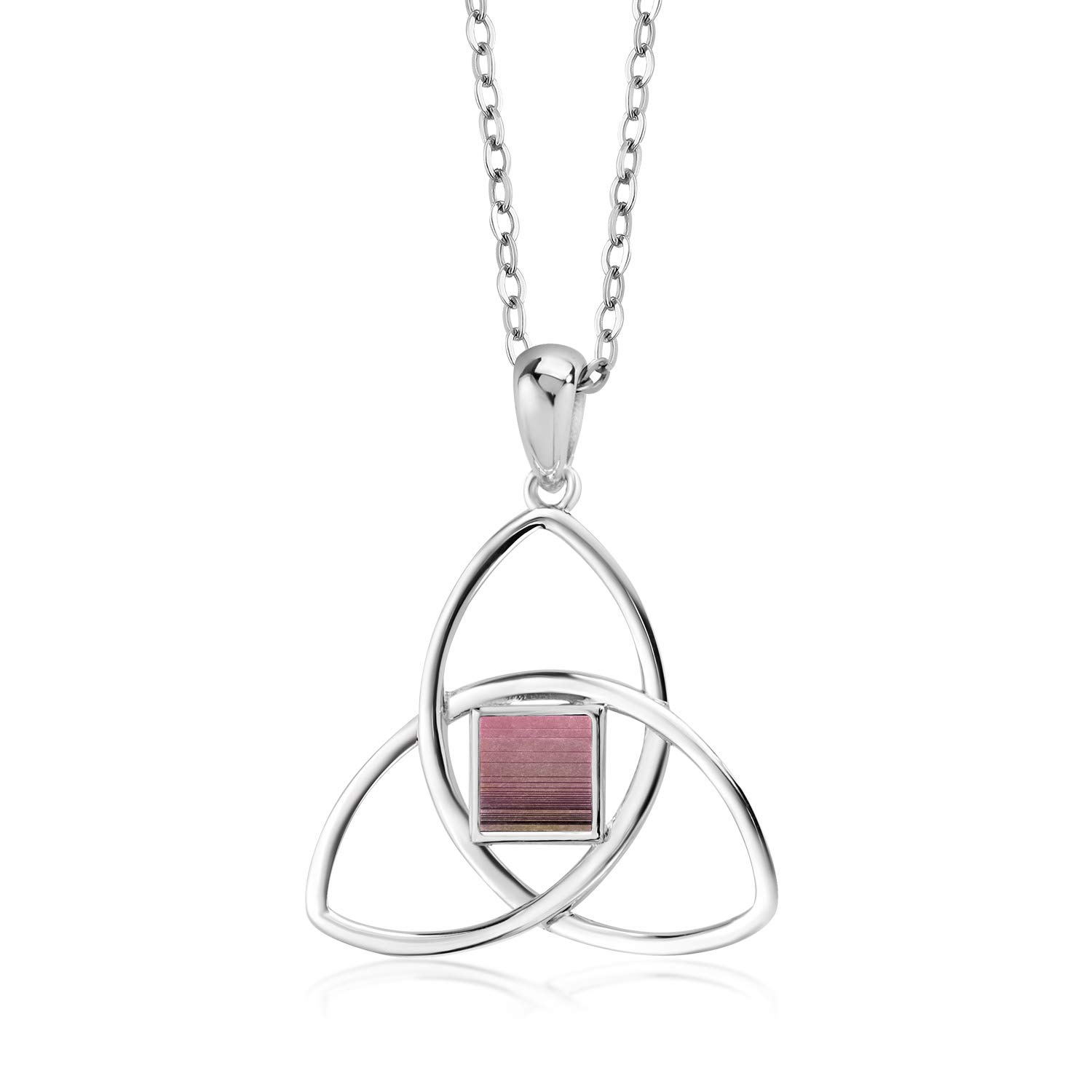 Gem Stone King Keren Hanan New Testament Triquetra Jerusalem Nano Bible 925 Sterling Silver Pendant Necklace with 18