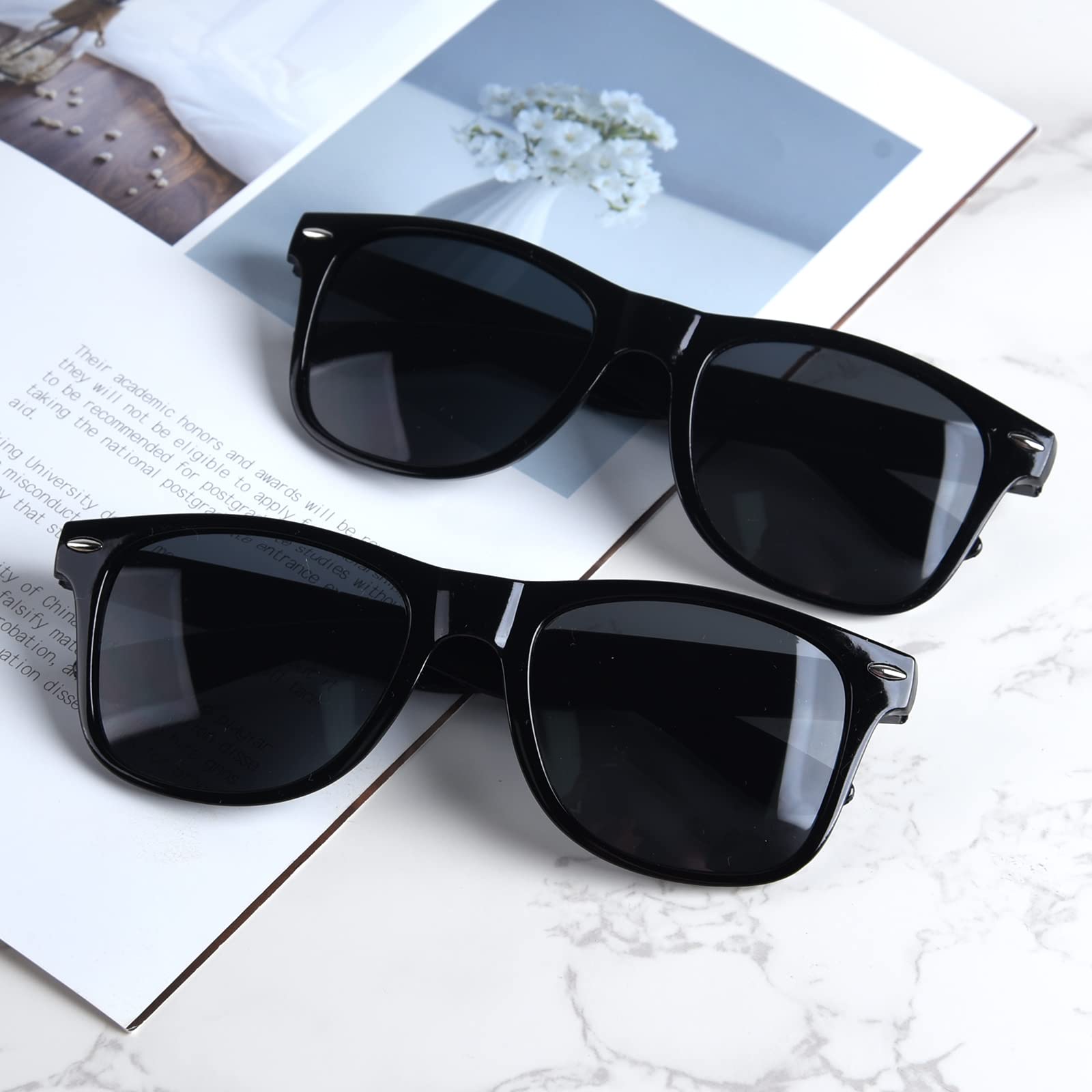 TUPARKA 12 Pack Black Sunglasses Bulk - Stylish UV Protection Shades for Beach Party, Birthday, Pool & Wedding Favors | Perfect Goody Bag Fillers & Party Accessories for Summer Events, Vacation & Outdoor Activities