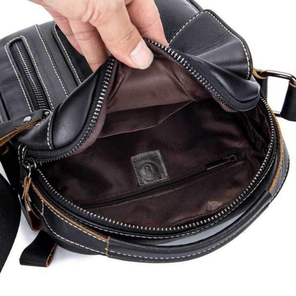 Hebetag Men's Small Leather Crossbody Shoulder Bag - Durable & Stylish for Outdoor Travel, Business & Daily Use