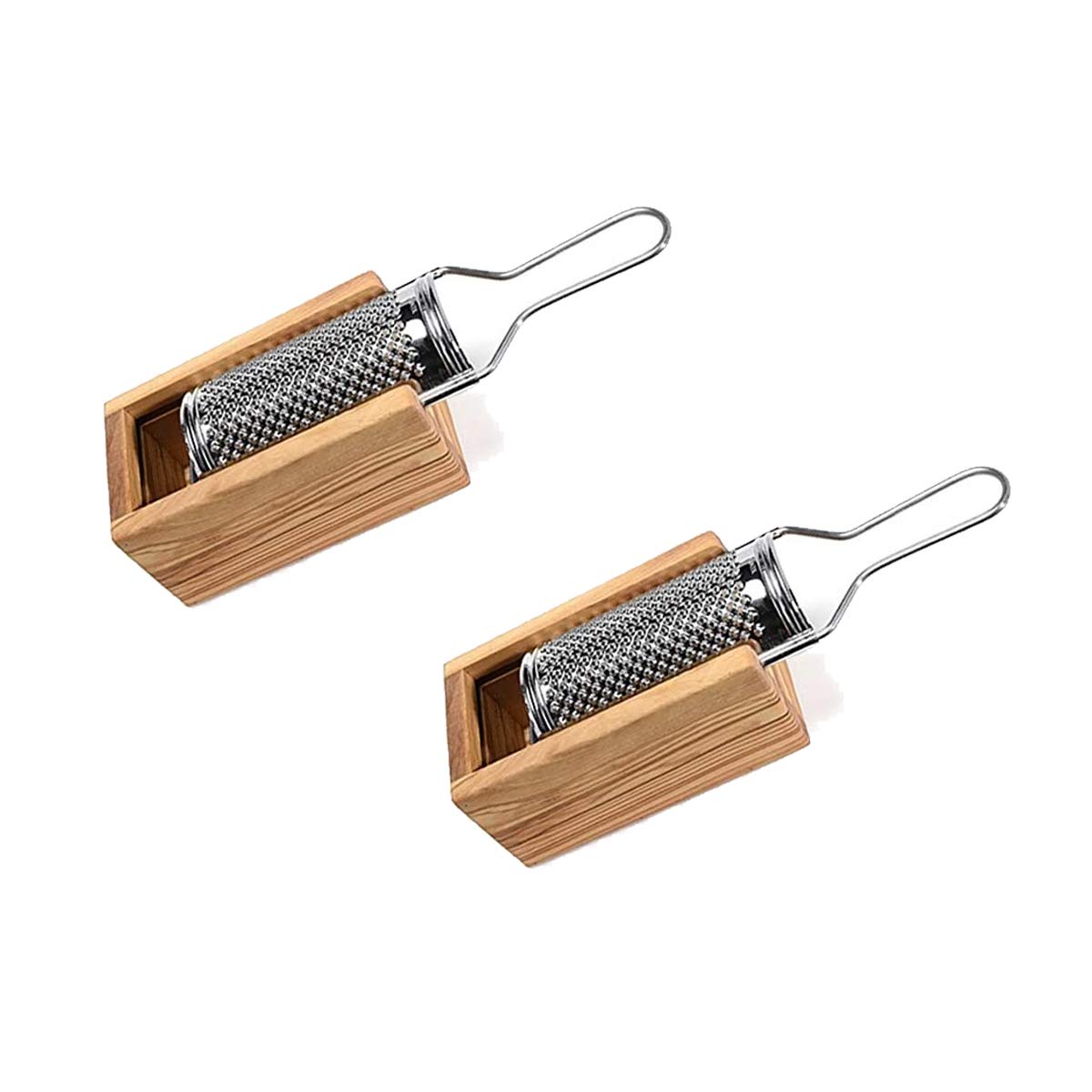 Stainless Steel Cheese Grater Set - 2-Piece Parmesan & Kitchen Grater - Vintage French Style for Cooking, Baking & Garnishing - Perfect for Pasta, Salads & Desserts