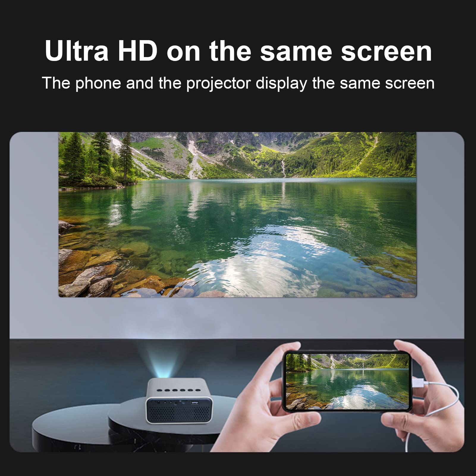 RajoNN Mini Portable LED Projector - 1080P HD Movie Projector for Home Theater, Outdoor Camping & Laptop Presentations (Yellow)