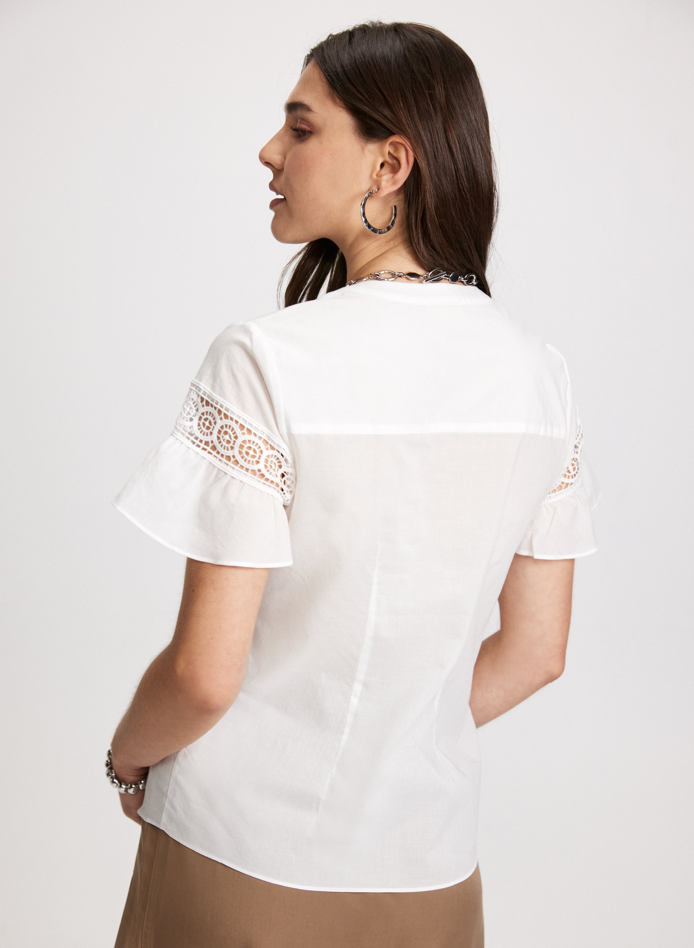 Elegant Crochet Sleeve Blouse for Women - Boho Chic Lace Top - Summer Casual & Party Wear - Perfect for Beach, Date Night & Office Outfits