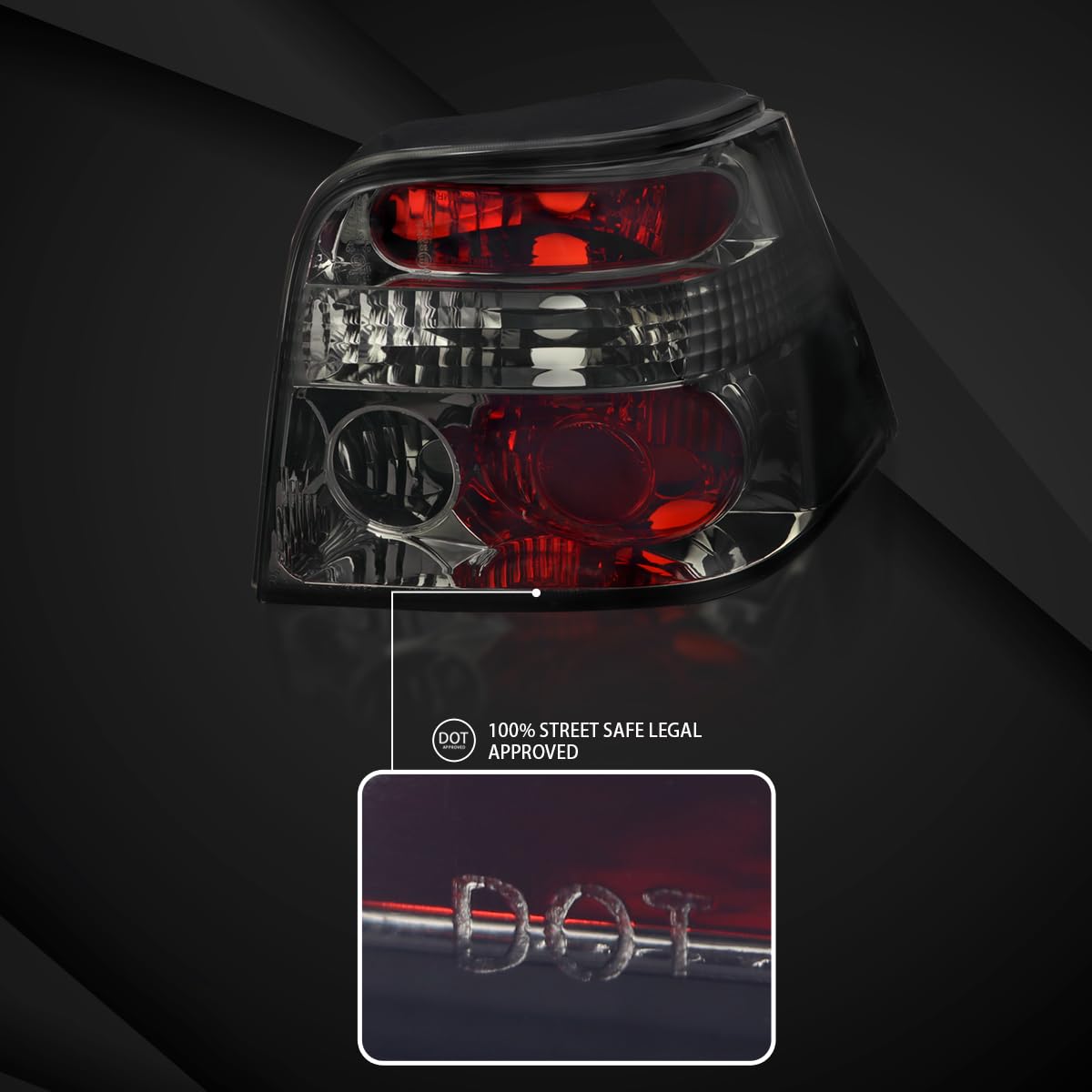 Volkswagen Golf IV MK4 1999-2006 Smoke Lens Tail Lights Pair - Left & Right Taillight Assembly Replacement - Perfect for Night Driving & Enhanced Style