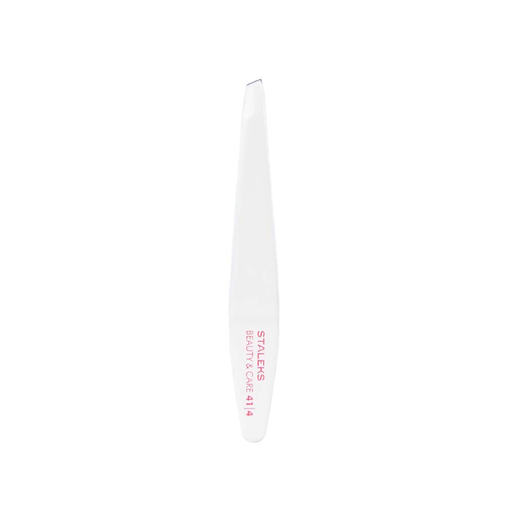 Staleks Slant Tip Eyebrow Tweezers - Precision Grooming Tool for Shaping & Hair Removal - Perfect for Home Salon, Travel & Professional Use (Model TBC-41/4)