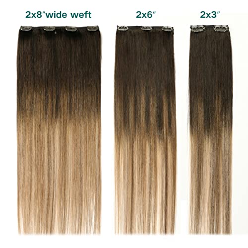 Premium Double Weft Clip-in Human Hair Extensions - 100% Remy Human Hair for Length & Volume | Perfect for Parties, Weddings & Everyday Styling