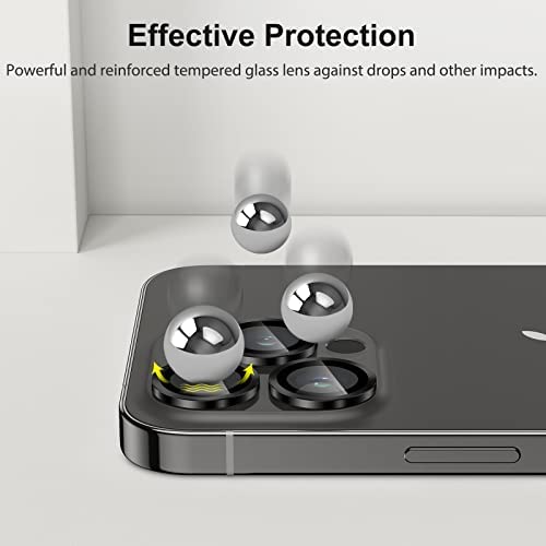 SPARIN 4-Pack iPhone 13 Pro & Pro Max Rear Camera Lens Protector - Tempered Glass, HD Clarity, Scratch-Resistant, Black - Perfect for Outdoor Adventures, Travel & Daily Protection