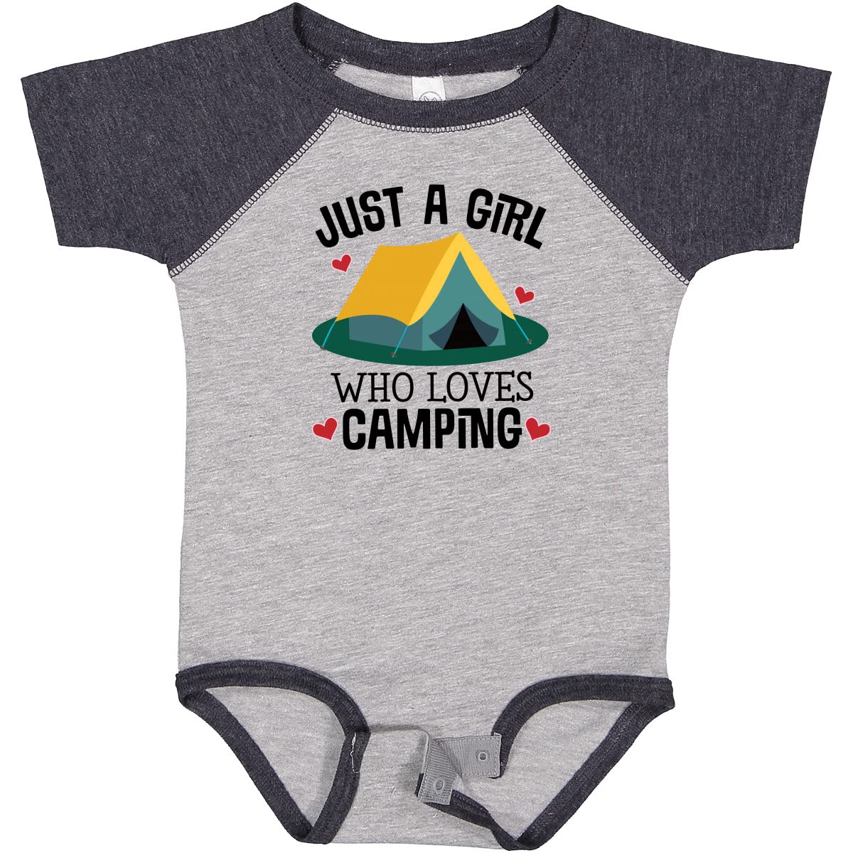 Inktastic Just a Girl Who Loves Camping Baby Bodysuit - Cute Infant Onesie for Outdoor Adventures, Camping Trips & Nature Lovers
