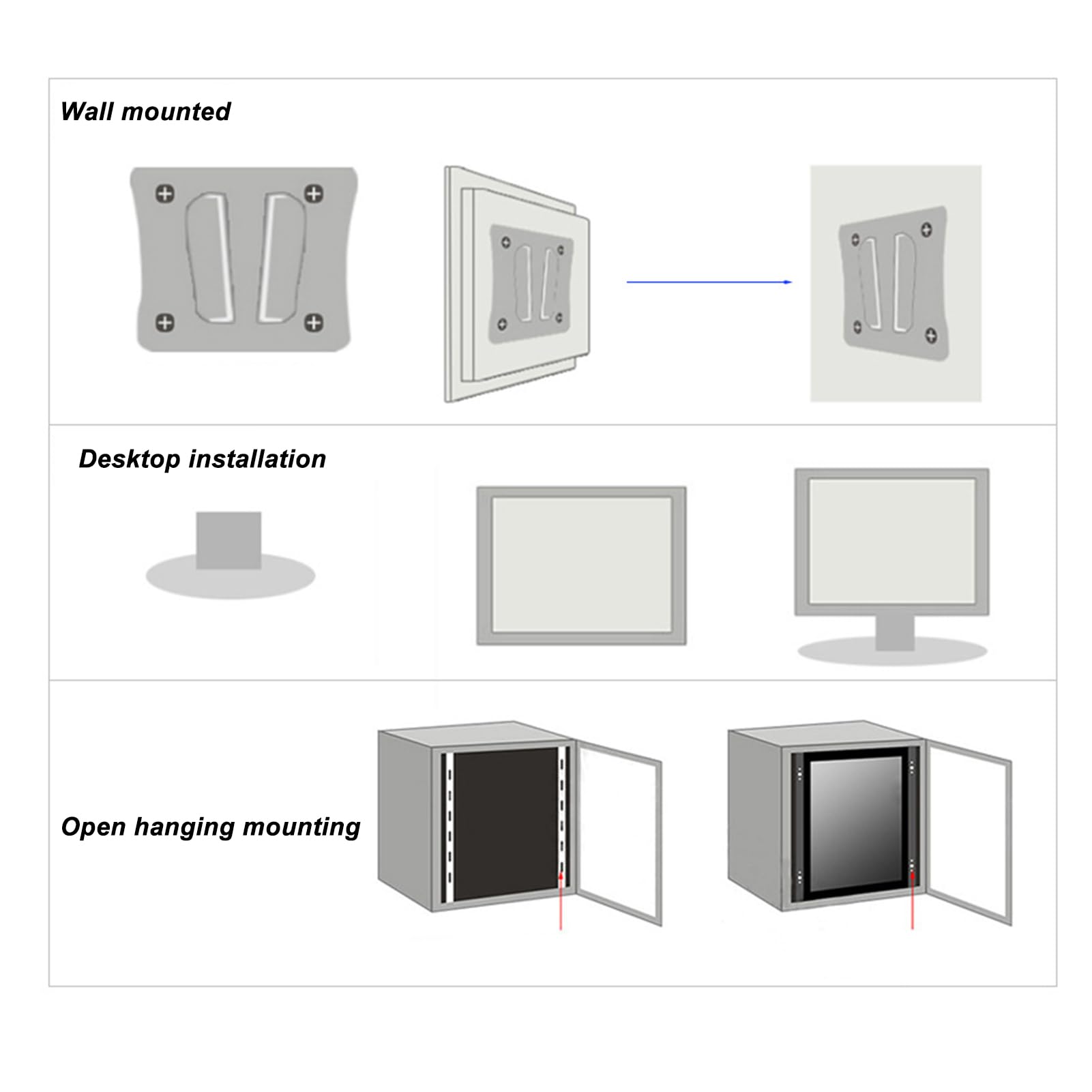 15.6 Inch Vikye Waterproof IP65 Capacitive Touchscreen LCD Monitor - Portable Outdoor Display for Laptop PC (EU Compliant) - Perfect for Industrial Kiosks, Digital Signage & Marine Applications