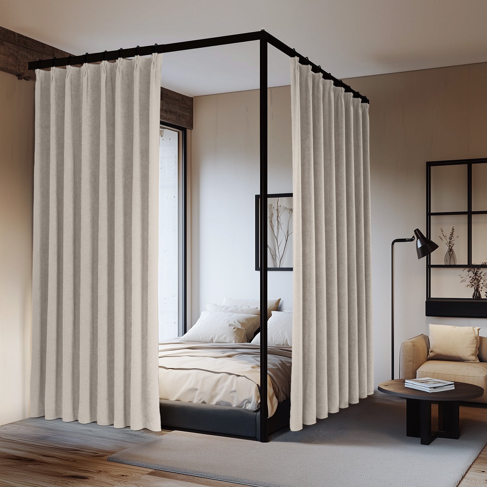 Eclipse Blackout Curtains - Heavyweight Room Divider Drapes in Vintage Orange Pinch Pleated Design | Noise Reducing & Light Blocking Window Treatments for Bedroom, Living Room & Nursery