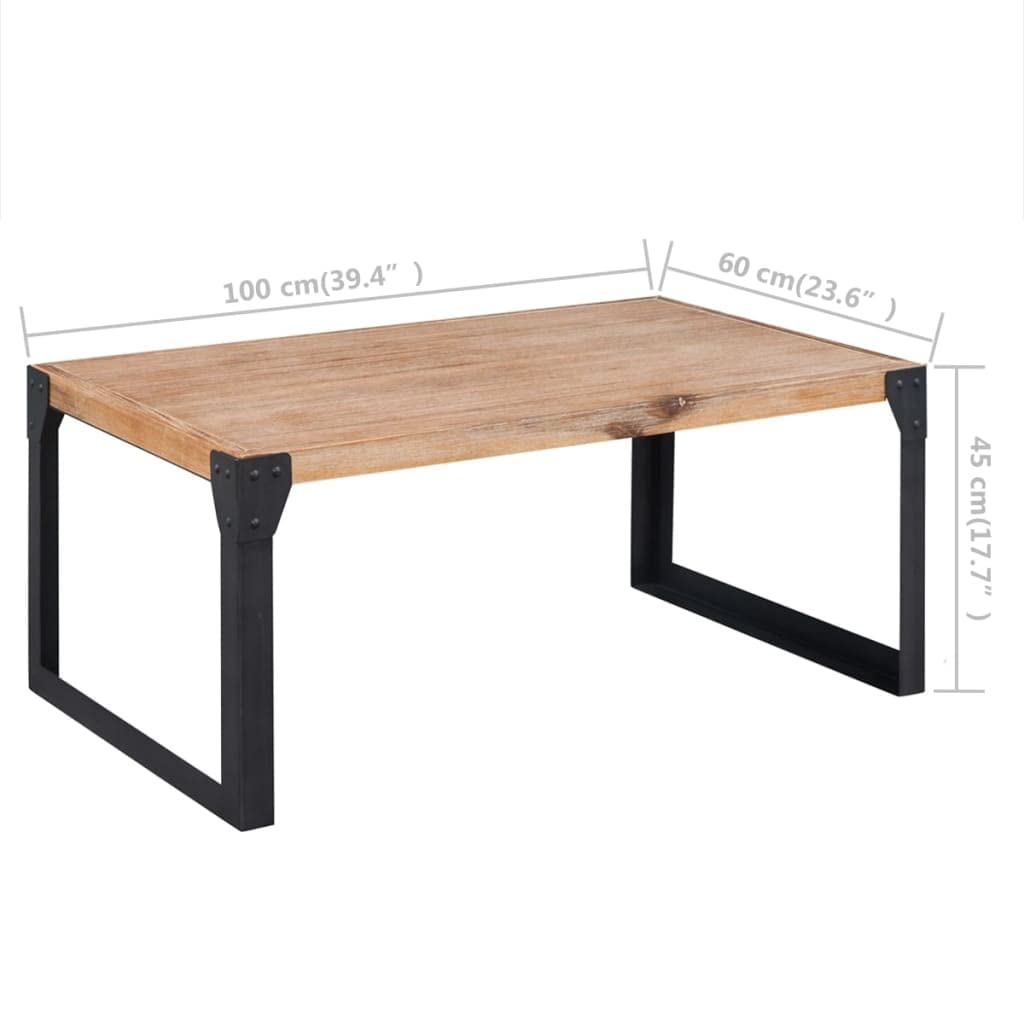 Rustic Square Coffee Table for Living Room - Solid Acacia Wood Center Table 39.4