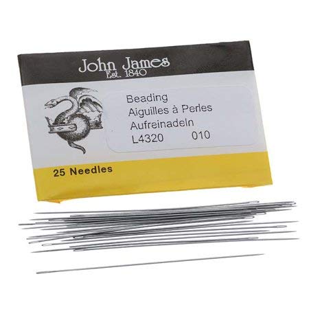 Beadsmith BN10 English Beading Needles Size 10 - 2 Packs of 25 Needles (50 Total) - Perfect for Jewelry Making, Beading Crafts & Embroidery Projects