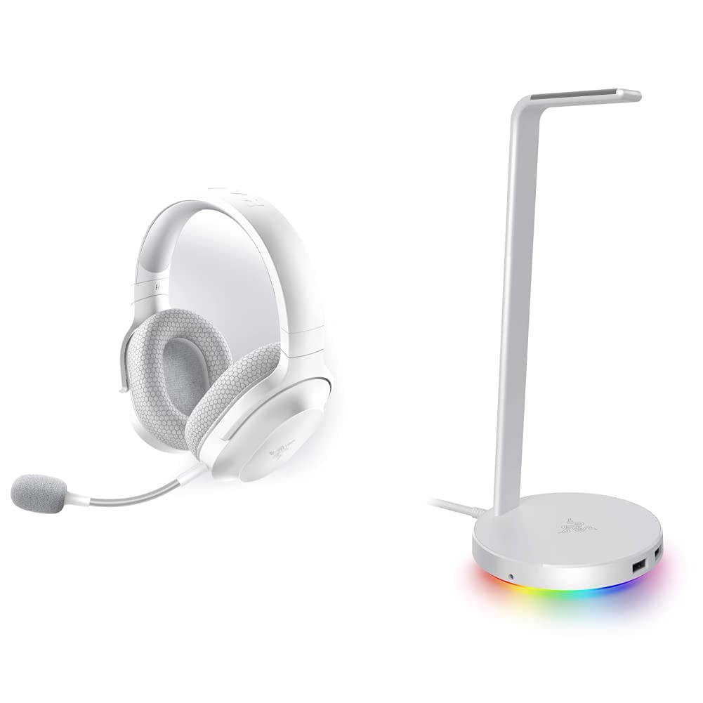 Razer Barracuda X Wireless Gaming Headset for PC - Over-Ear Design with 7.1 Surround Sound, Lightweight & Comfortable - Mercury White Edition | Perfect for Competitive Gaming, Streaming & Online Meetings