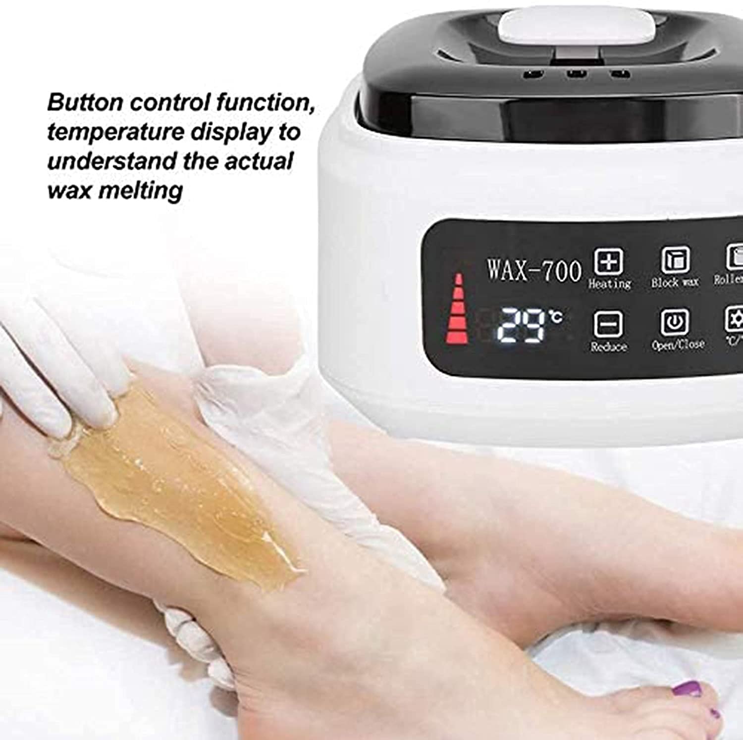 LED Wax Warmer for Hair Removal - Full Body Waxing Kit for Women & Men, Legs, Face, Eyebrows & Bikini Line | Home Waxing with Digital Display | Perfect for DIY Salon & Spa Treatments