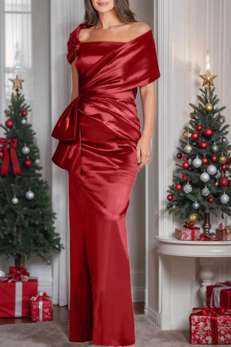 Elegant Off-The-Shoulder Floor-Length Mother of the Bride Dress CM0336 - Perfect for Weddings, Formal Events & Special Occasions