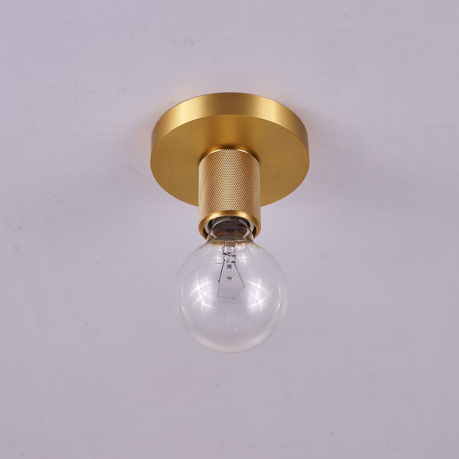 Gleam Brass Ceiling Light Fixture - Vintage Industrial Pendant Lighting for Living Room, Bedroom, Kitchen & Dining Room - Dimmable Edison Bulb Compatible