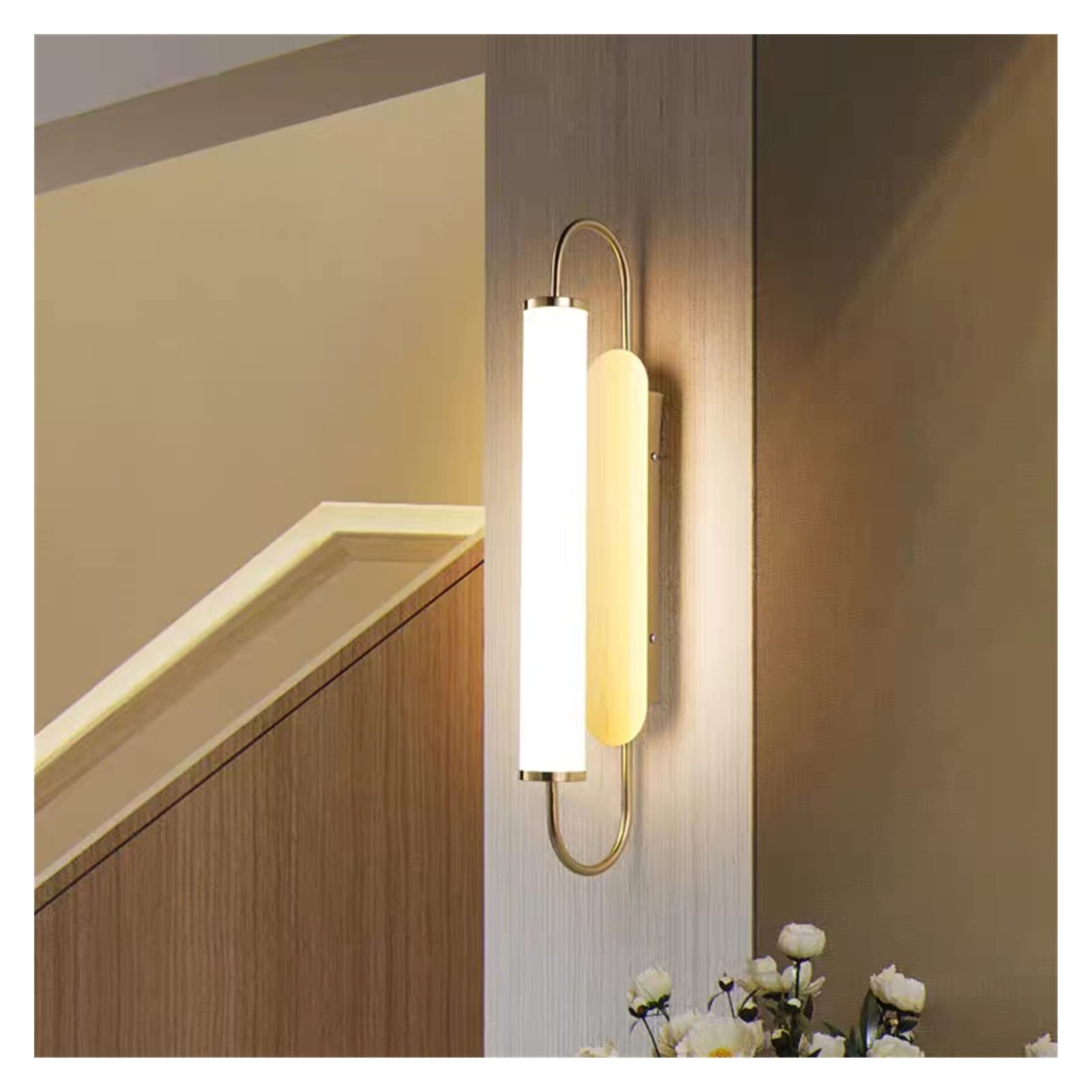 5W LED Wall Lamp - Modern Metal & Glass Indoor Lighting Fixture for Living Room, Bedroom, Corridor - Warm White Decorative Wall Light (Perfect for Pathway, Stairs & Home Decor)