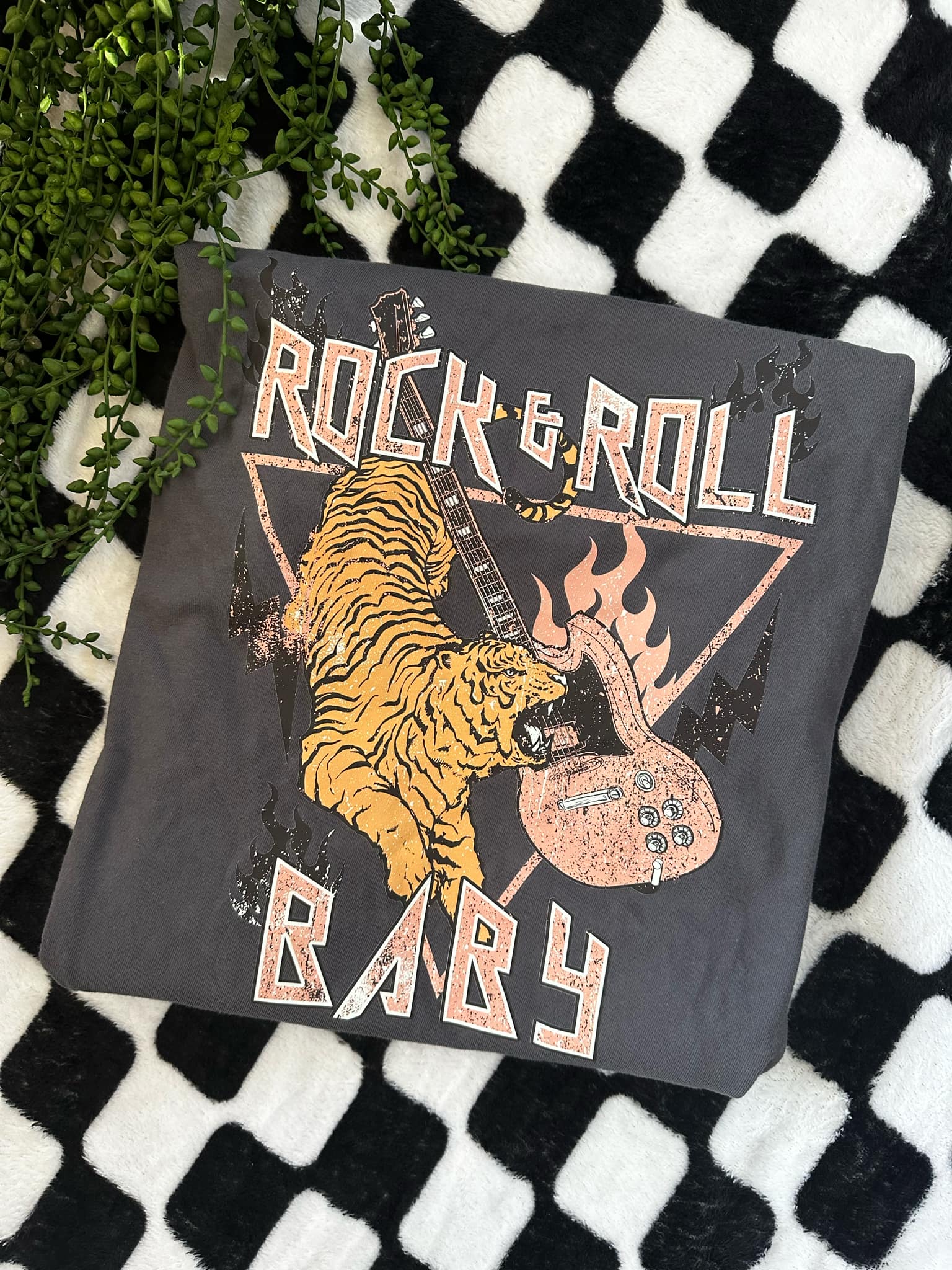 Rock & Roll Baby Graphic Tee - Vintage Music Inspired Cotton T-Shirt for Kids & Toddlers - Perfect for Concerts, Birthday Parties & Rockstar Photo Shoots