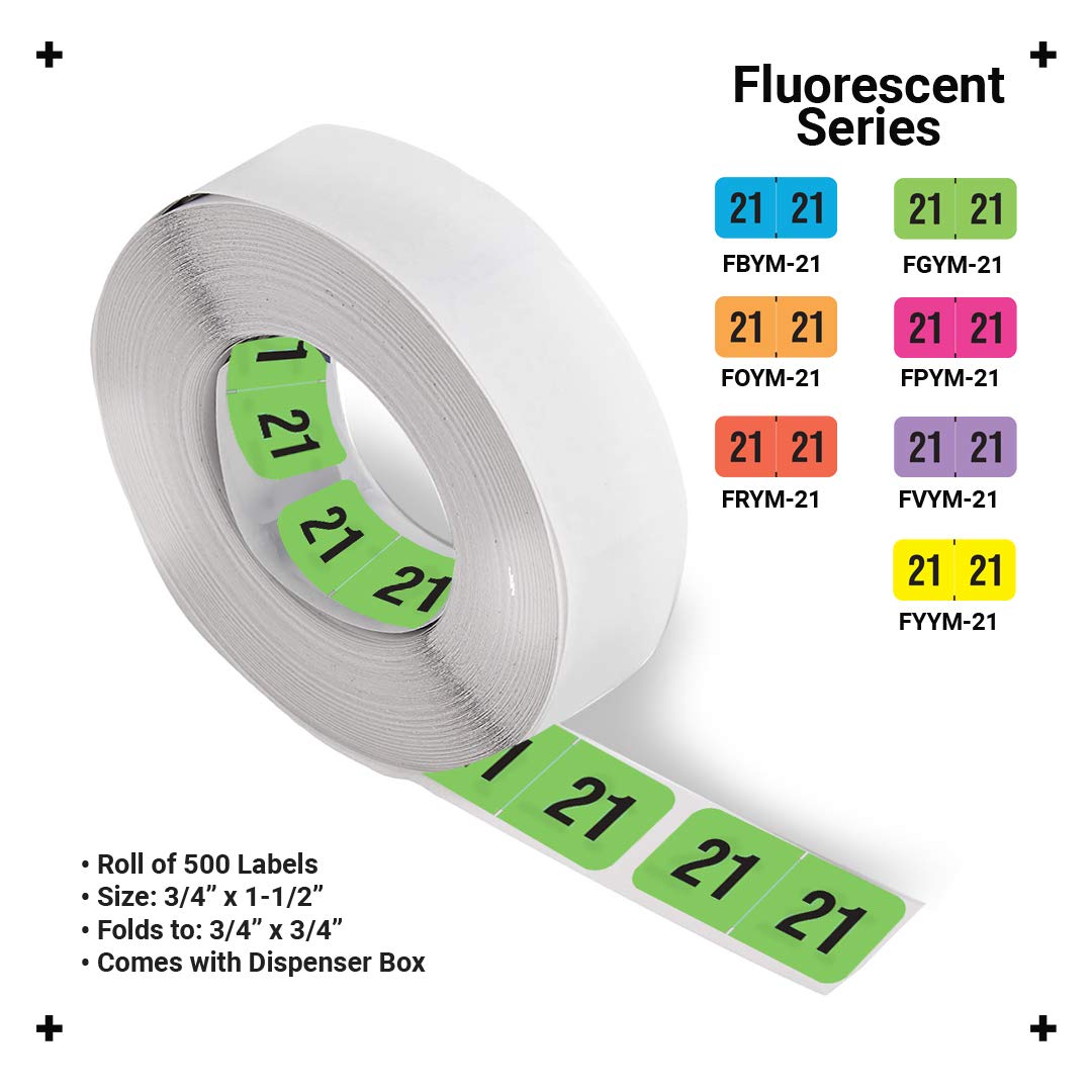 Doctor Stuff - 2021 Year Fluorescent Green Stickers, 3/4