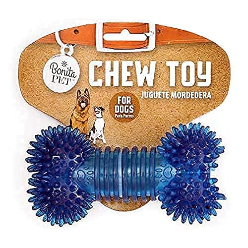 **Indestructible Dog Chew Toy for Aggressive Chewers - Durable Interactive Bone for Boredom Relief, Anxiety & Stress Relief, Promotes Dental Health & Clean Teeth - Blue Bone - Perfect for Training, Teething & Playtime**