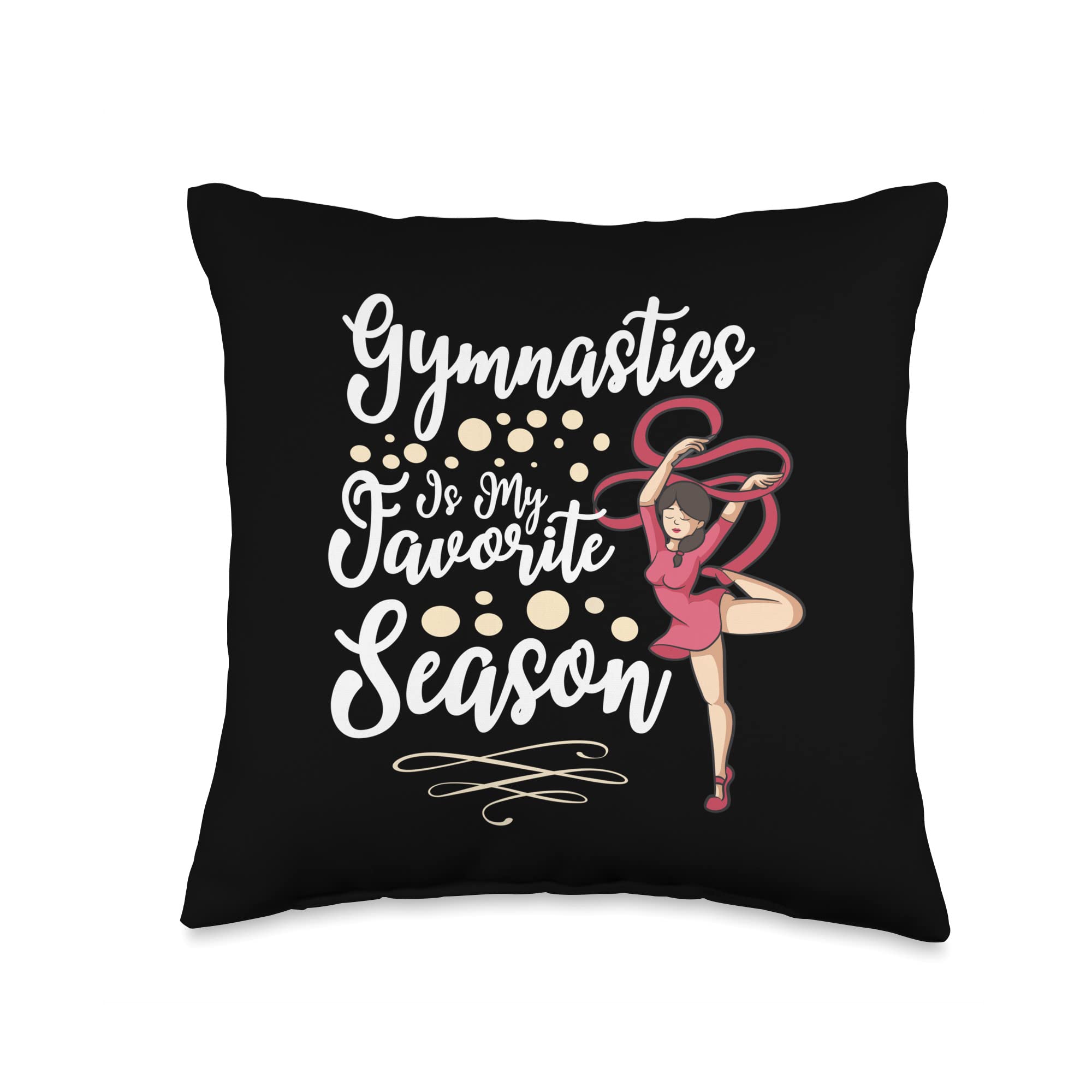 Gymnast Girl Tumbler Tumbling Acrobatics Throw Pillow - 16x16 Multicolor Gymnastics Decor for Bedroom, Living Room, and Studio