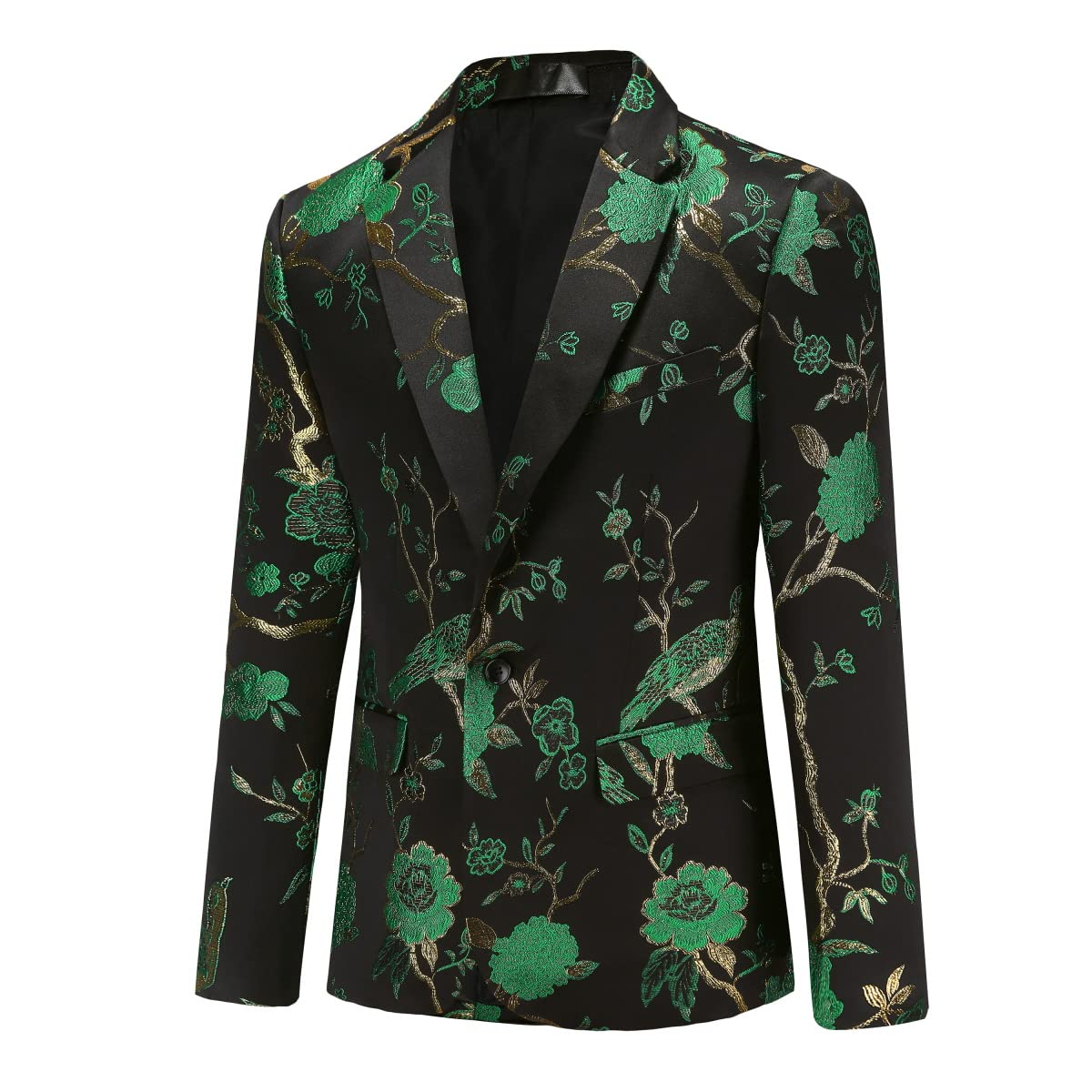 Cloudstyle Men's Embroidered Tuxedo Suit Jacket - Formal Prom Blazer with Elegant Print for Dinner Parties & Special Occasions | Perfect for Weddings, Galas, and Business Events