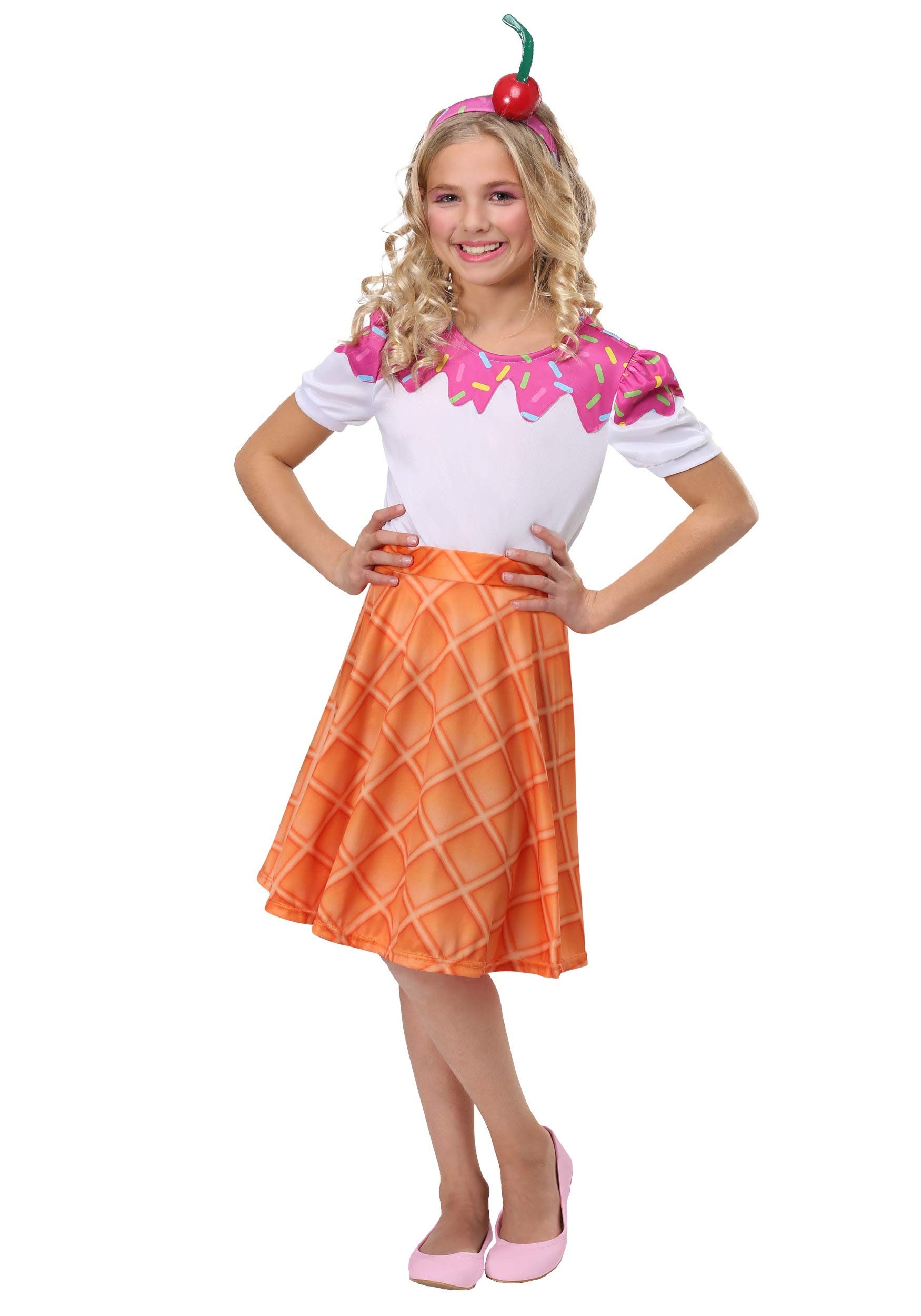 Girls Ice Cream Cone Costume - Adorable & Fun Halloween Dress Up Outfit for Kids Birthday Parties & Photo Shoots