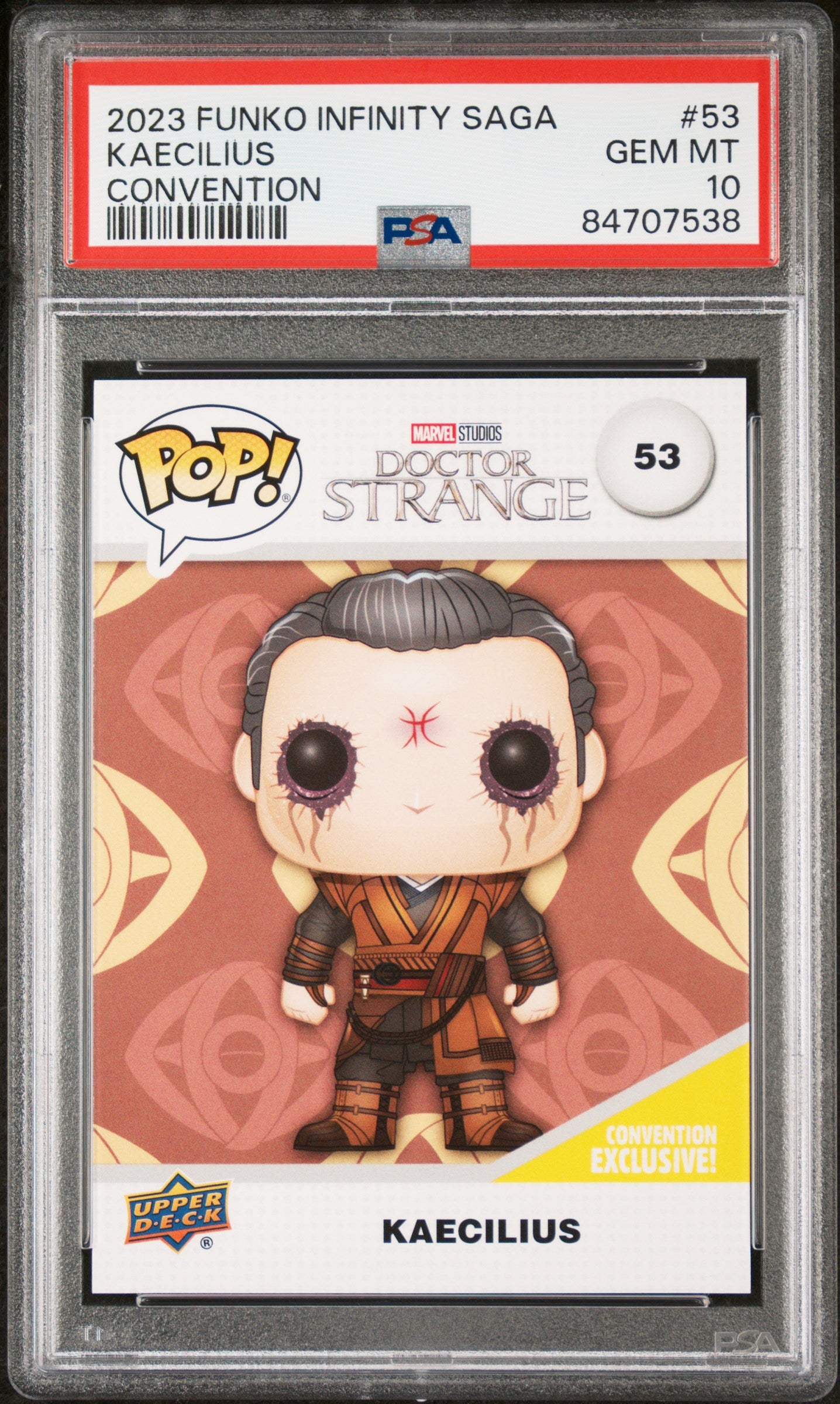 2023 Upper Deck Funko Pop Marvel Kaecilius Convention Exclusive #53 PSA 10 Graded - Collectible Action Figure for Marvel Fans & Comic Conventions