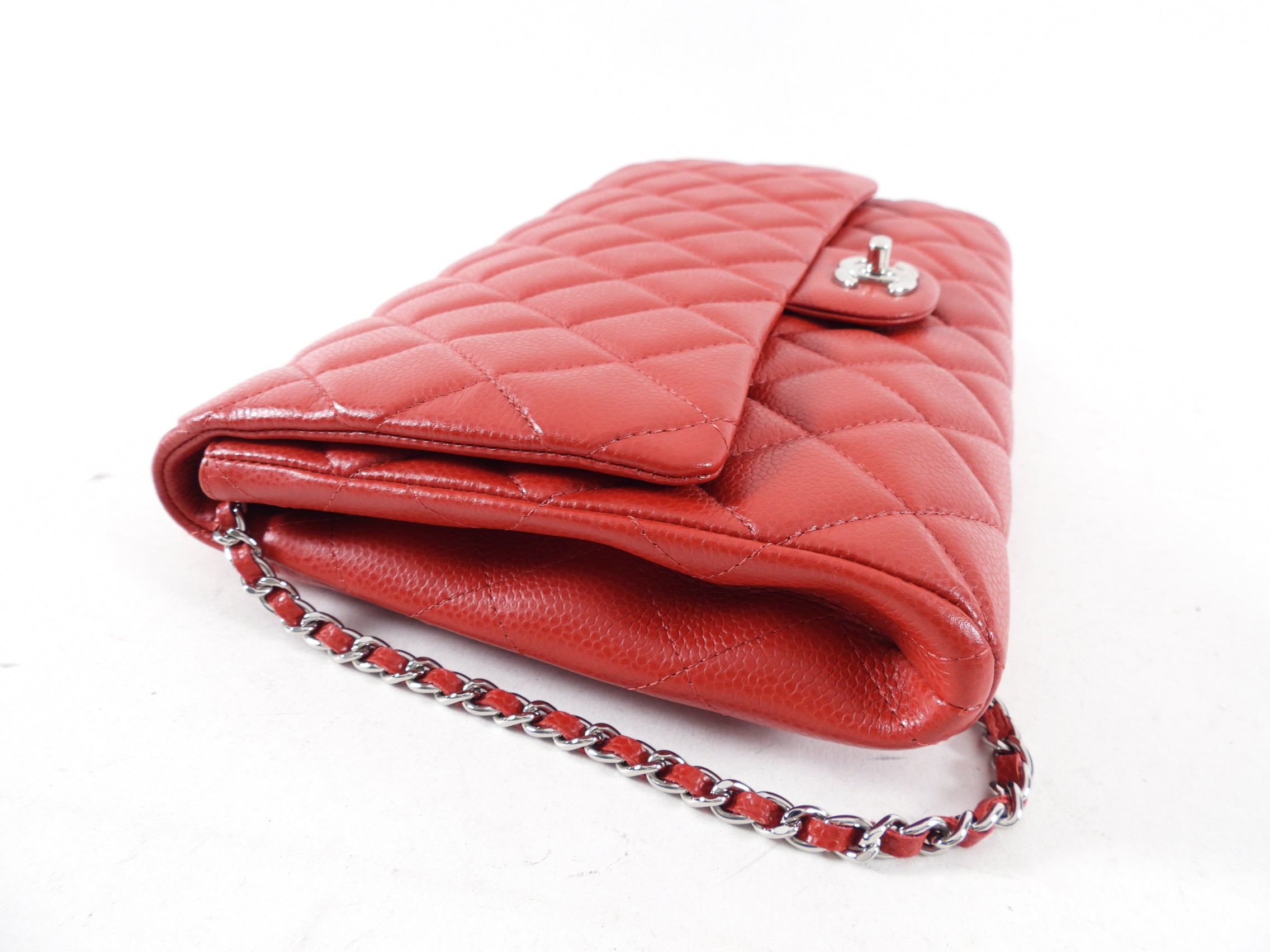 Chanel Red Caviar Leather Quilted Classic Timeless Chain Flap Bag - Luxury Designer Handbag for Women | Perfect for Parties, Weddings & Evening Events