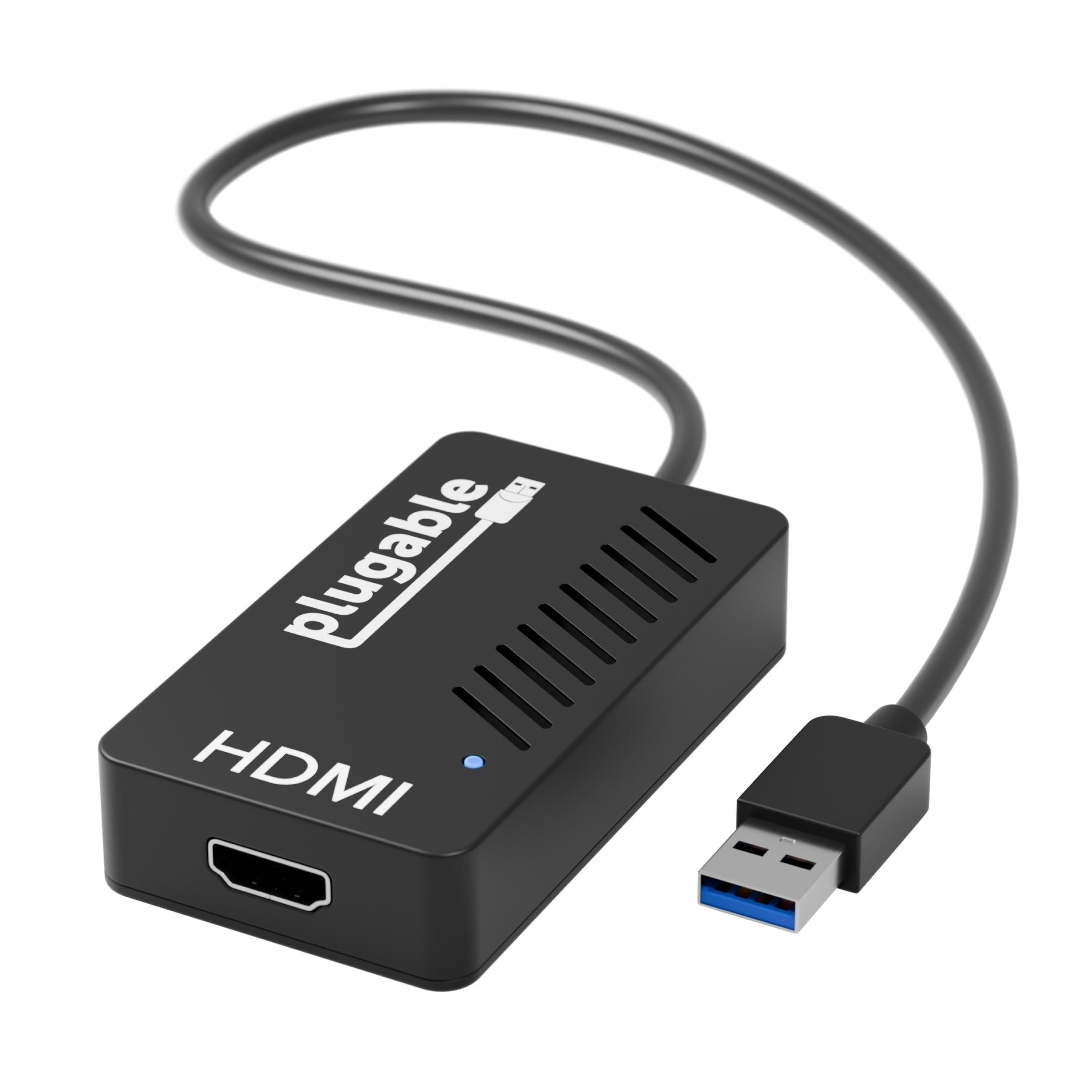 Plugable USB 3.0 to 2K HDMI Video Graphics Adapter with Audio Support - Dual Monitor Display Converter for Laptop & PC - Perfect for Home Office, Gaming & Multi-Tasking