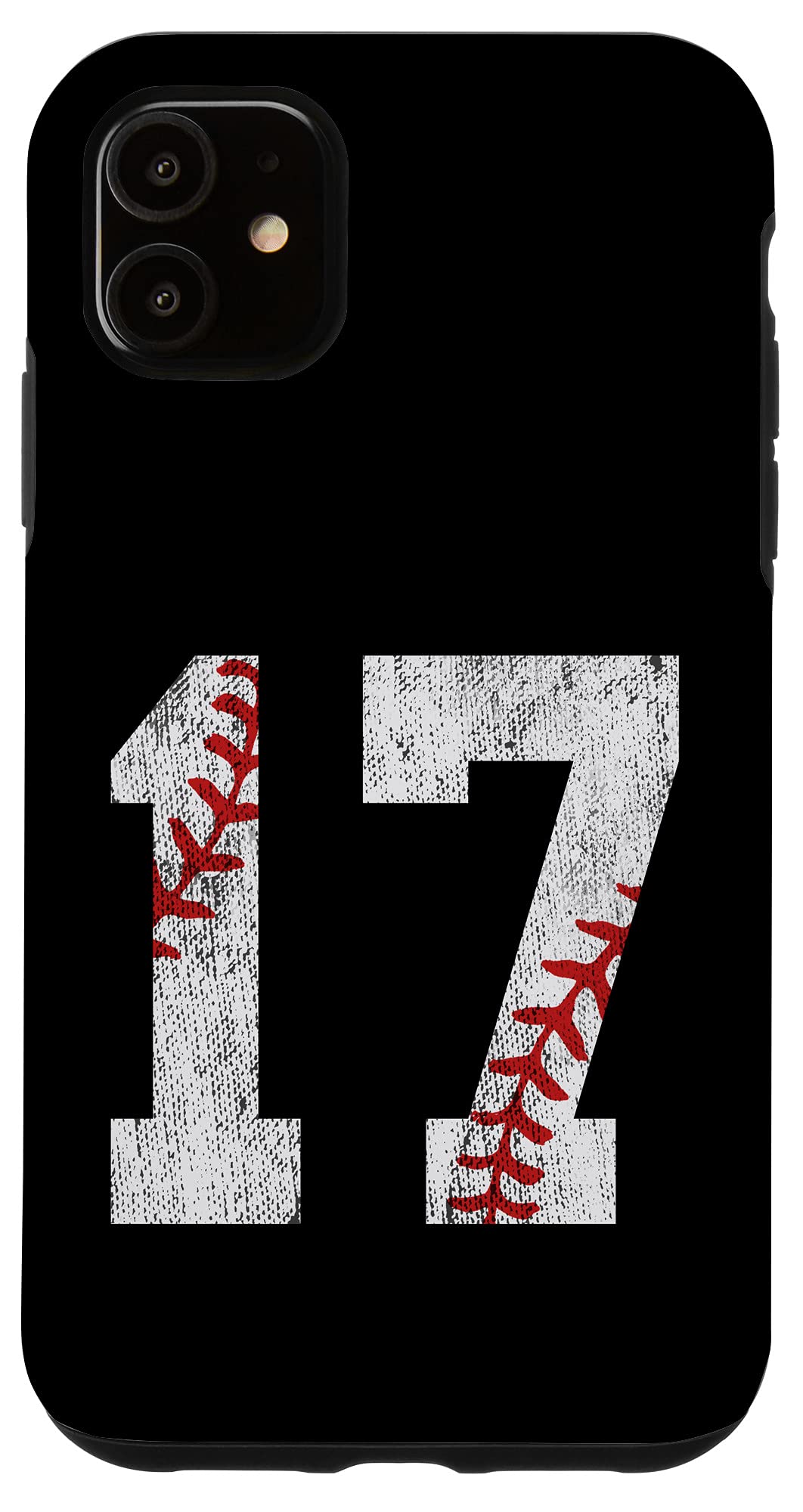 Vintage iPhone 11 Case - #17 Baseball Jersey Design for Baseball Lovers - Perfect for Games, Fan Events & Sports Enthusiasts - Black Protective Phone Cover