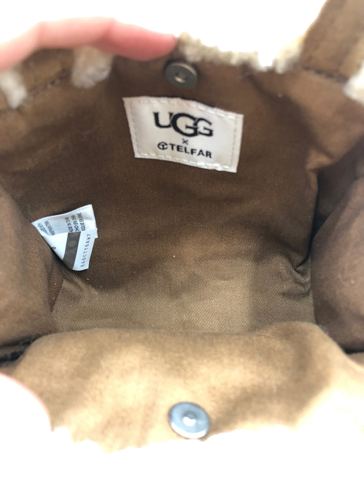Ugg x Telfar Mini Shopper Crossbody Bag - Genuine Shearling Leather Women's Shoulder Purse for Everyday Use, Shopping & Travel Accessories