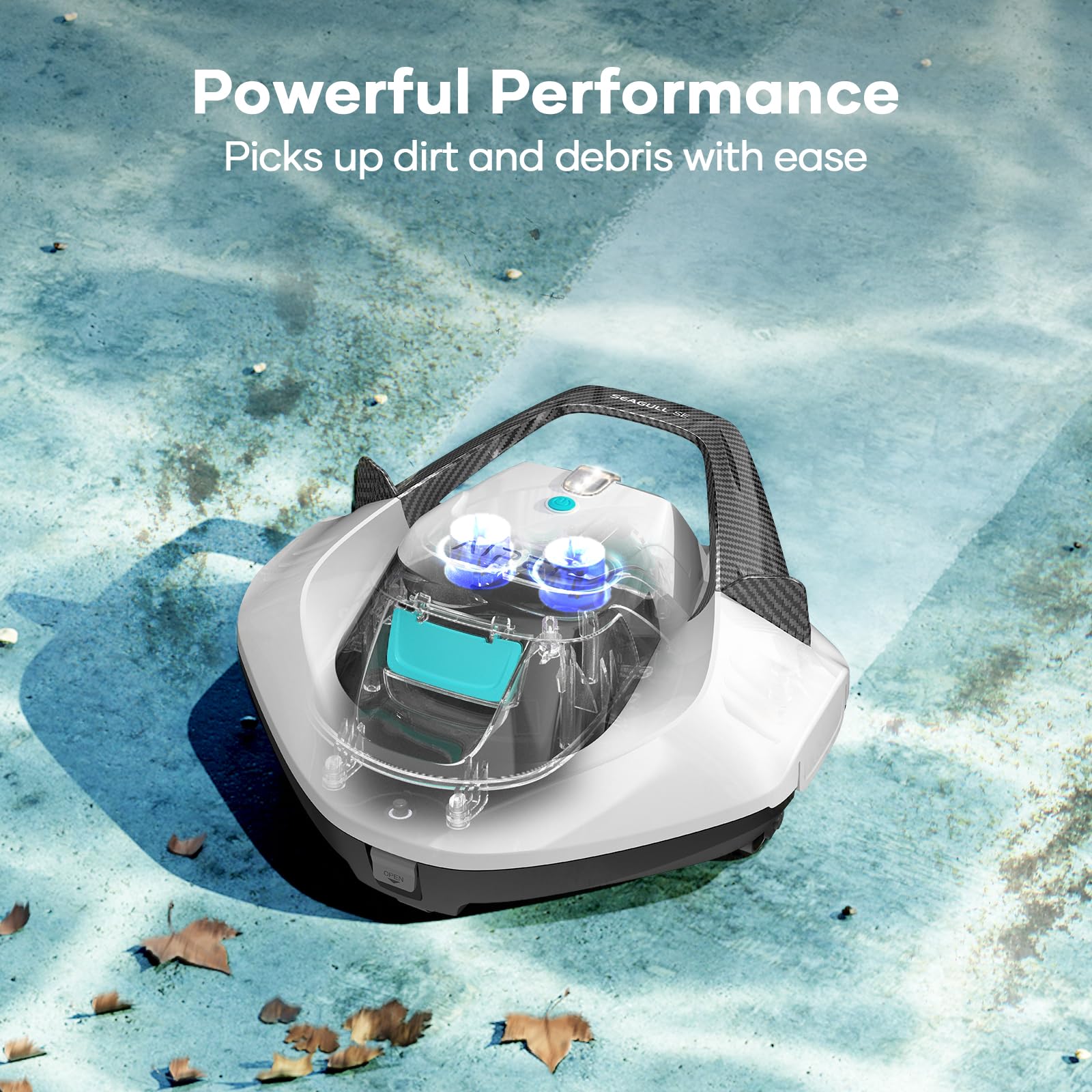 AIPER Cordless Robotic Pool Cleaner with Self-Parking - Automatic Above Ground Pool Vacuum for Flat Surfaces up to 40ft - Portable & Lightweight White Pool Cleaning Robot for Easy Maintenance (Perfect for Backyard, Inground & Small Pools)