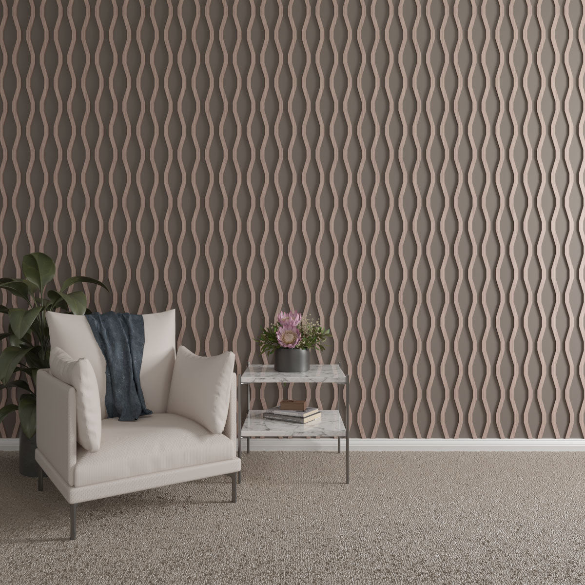 Adjustable Wood Slat Wall Kit - Yukon Modern Acoustic Panel for Home & Office Decor - DIY Room Divider & Soundproofing Solution