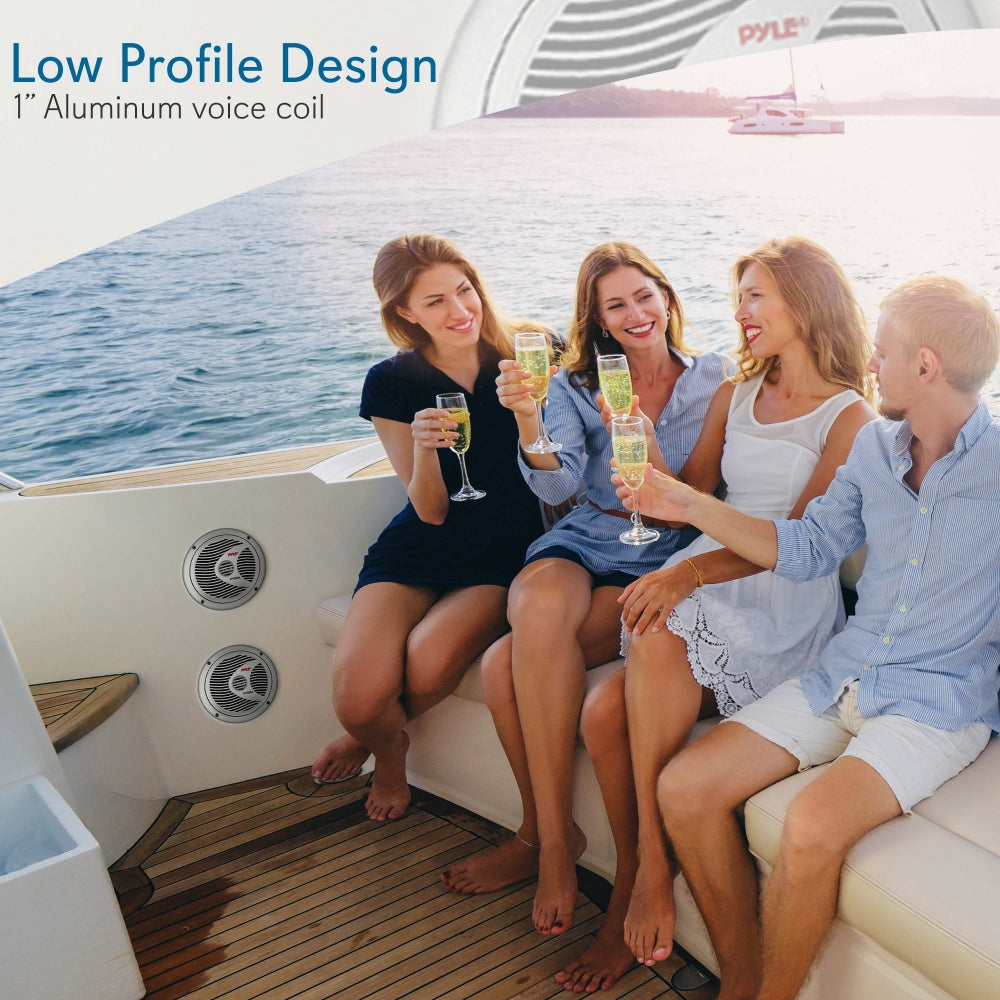 6.5 Inch Marine Component Speakers - Waterproof Boat Audio System for Outdoor, Marine, and Off-Road Vehicles