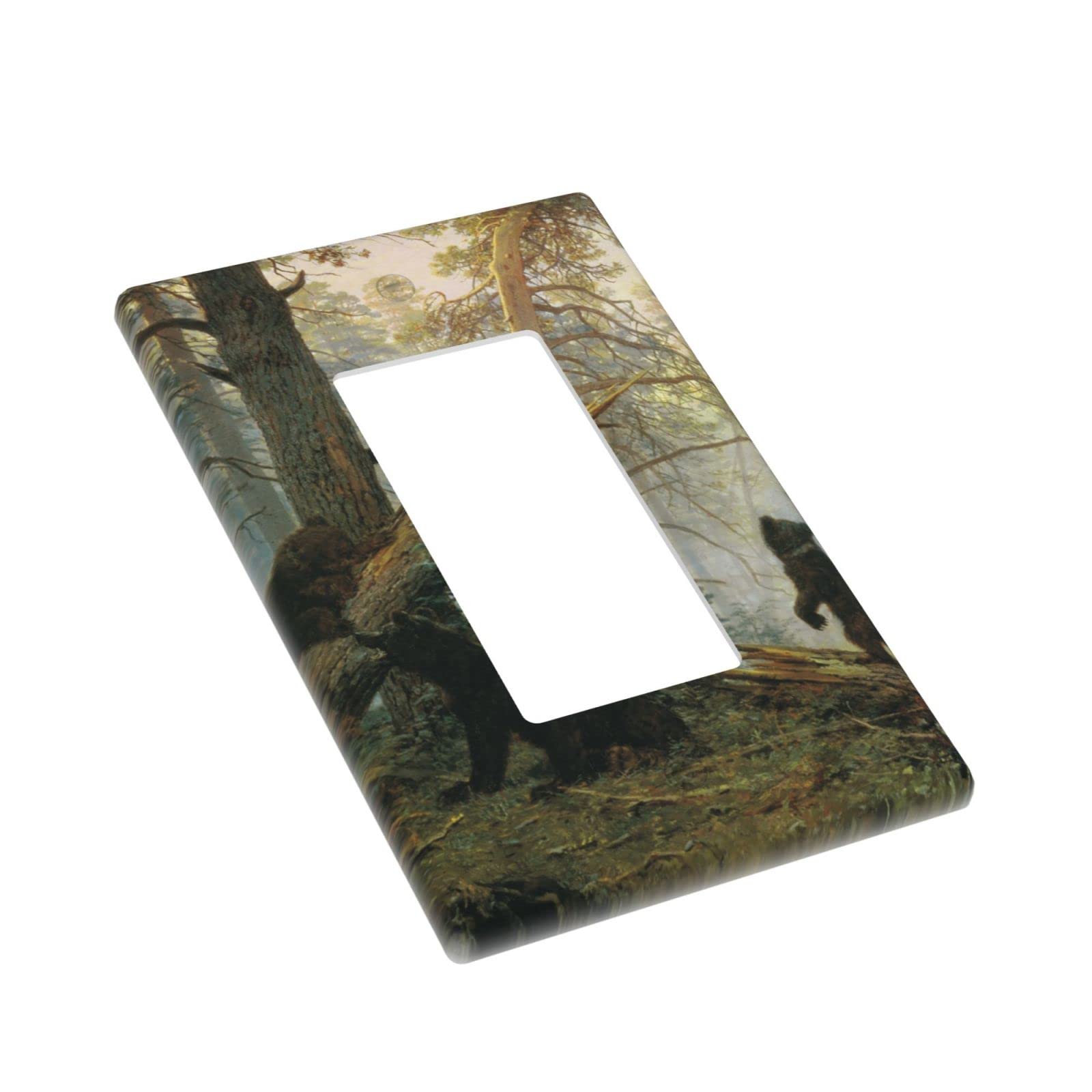Bears Single Rocker Light Switch Cover - Decorative Wall Plate for Home Decor - 1 Gang Switch Plate Cover (4.5 x 2.76 Inch) - Perfect for Nursery, Kids Room & Cabin Decor