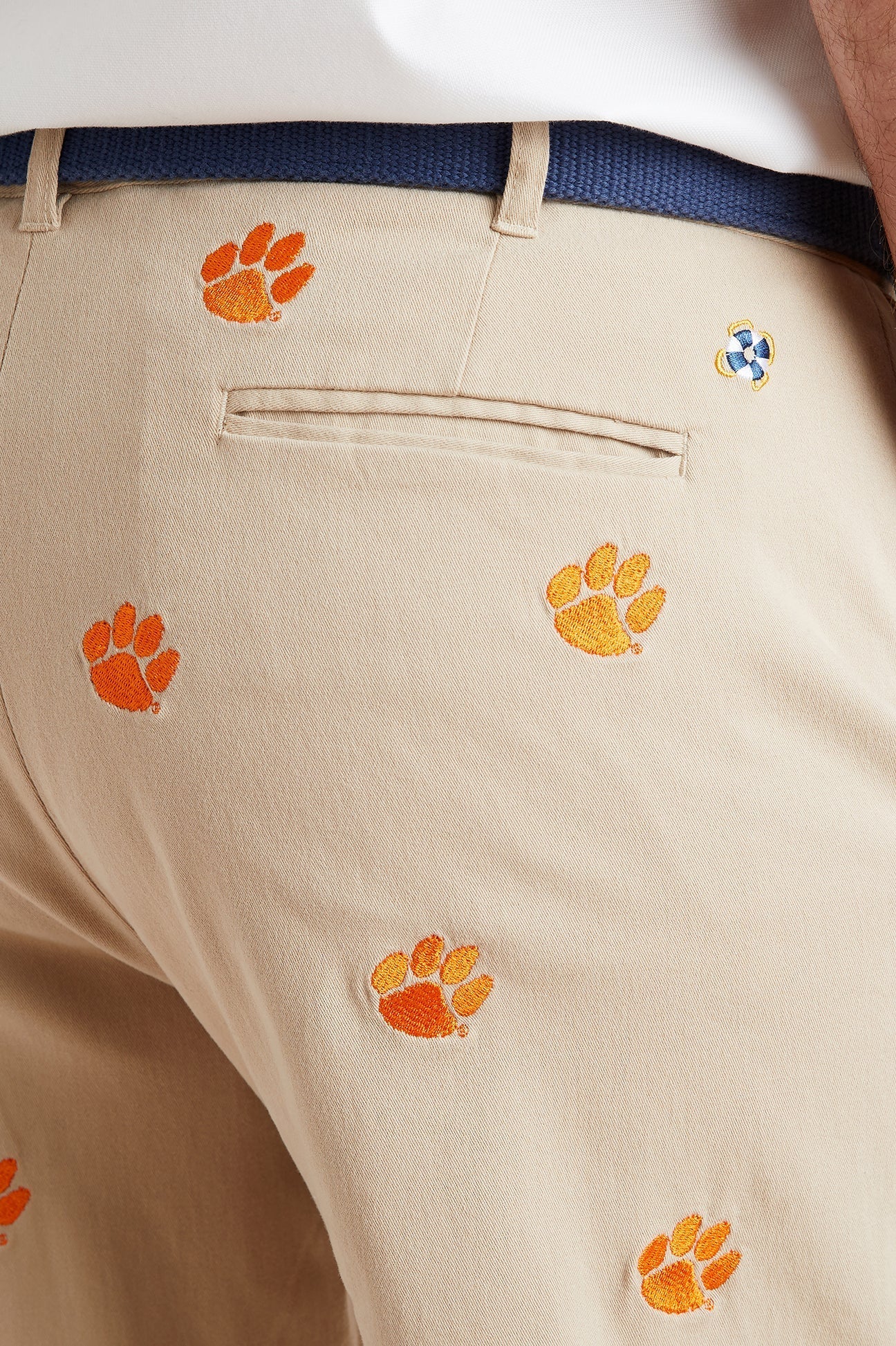 Clemson Collegiate Stretch Twill Pants for Men - Comfortable Khaki Casual Trousers for School, Work & Everyday Wear