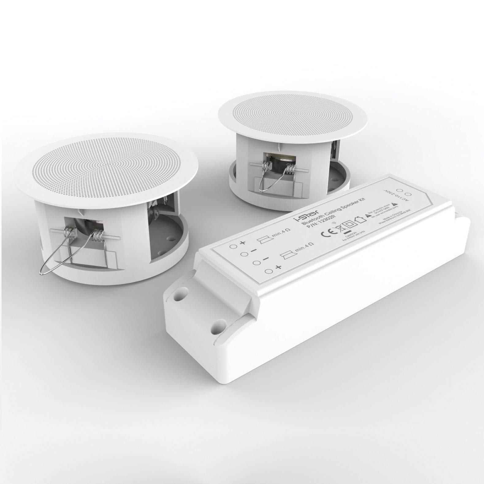 i-Star Built-in Bluetooth Ceiling Speaker Complete Kit - Wireless In-Ceiling Audio System for Home Theater, Office & Background Music